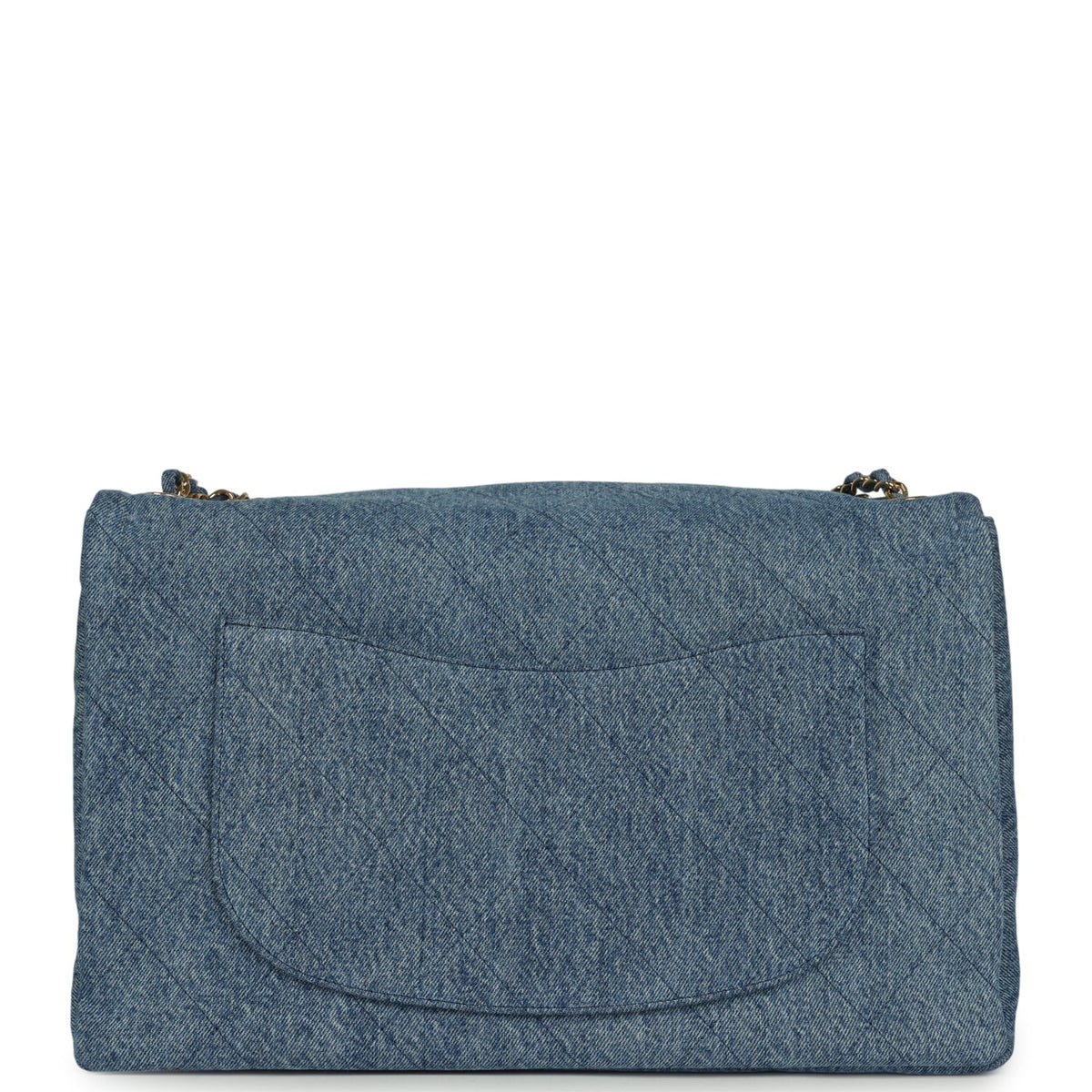 Chanel Maxi "Souplissimo" Large Flap Bag Blue Denim Gold Hardware