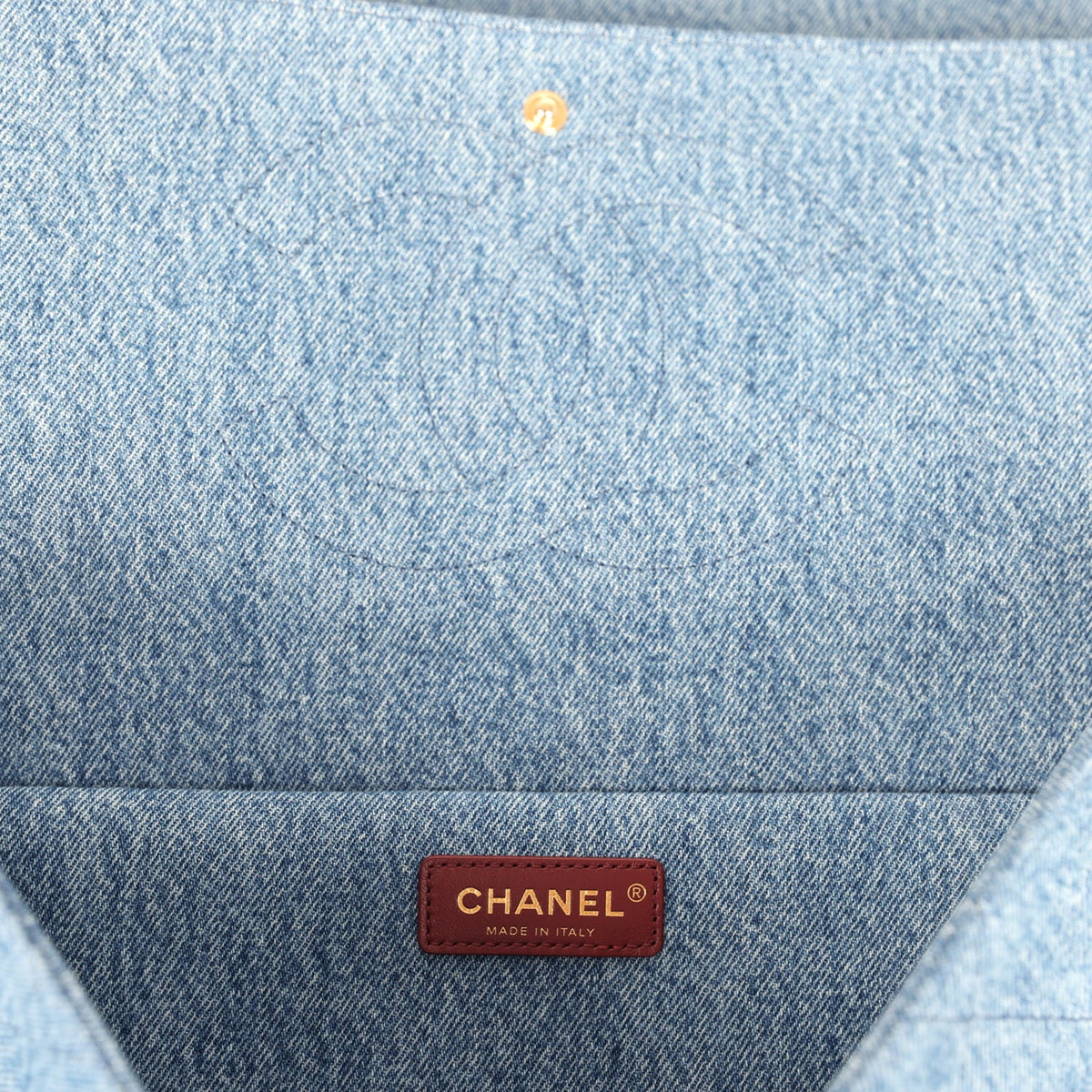 Chanel Maxi "Souplissimo" Large Flap Bag Blue Denim Gold Hardware