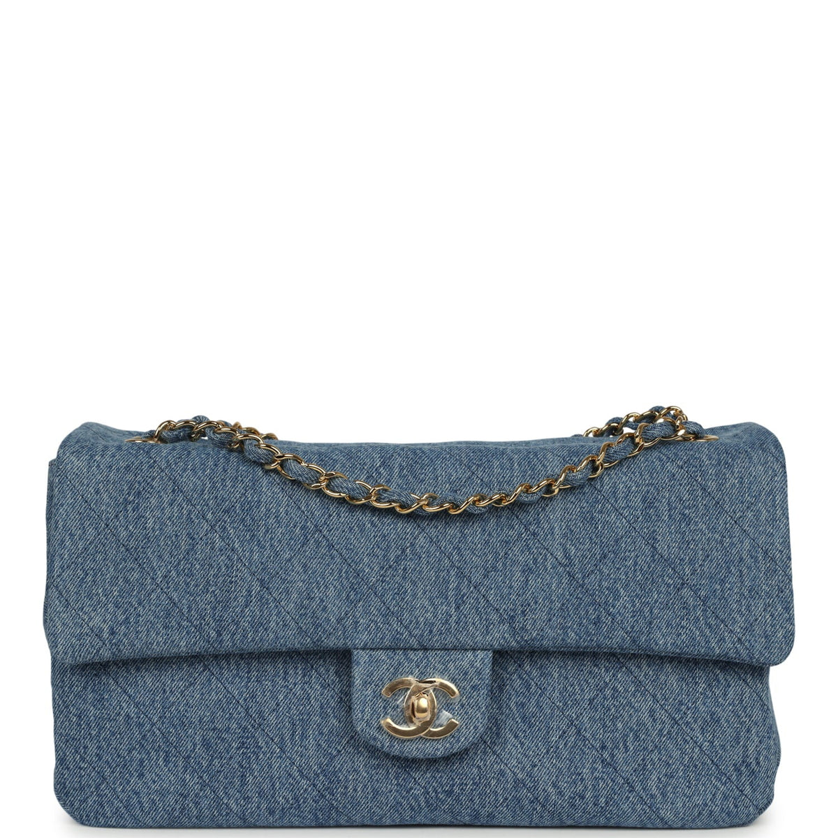 Chanel Maxi "Souplissimo" Small Flap Bag Blue Denim Gold Hardware