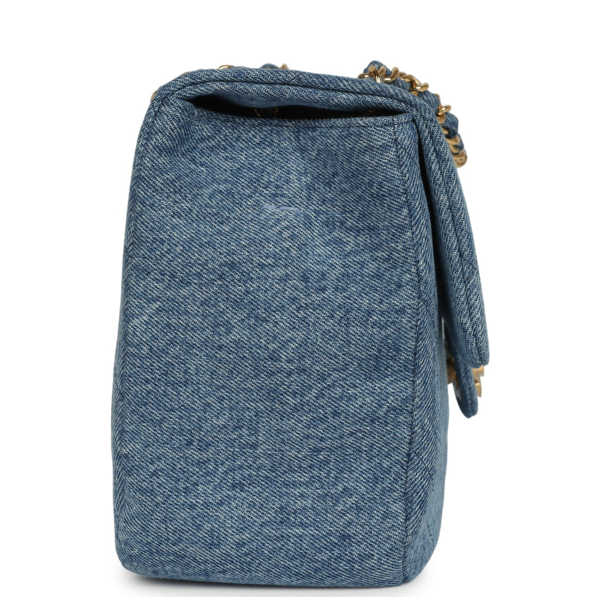 Chanel Maxi "Souplissimo" Small Flap Bag Blue Denim Gold Hardware