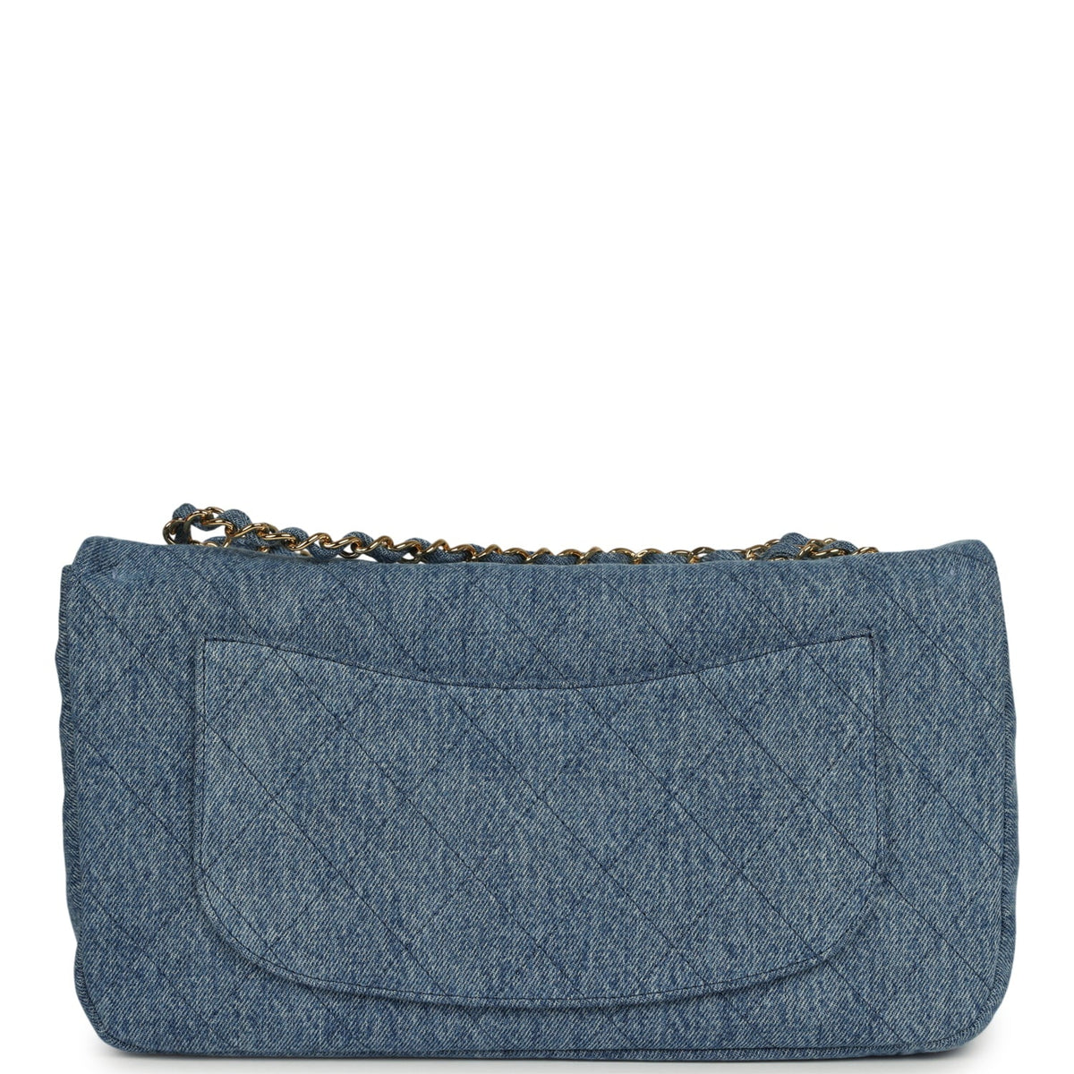 Chanel Maxi "Souplissimo" Small Flap Bag Blue Denim Gold Hardware