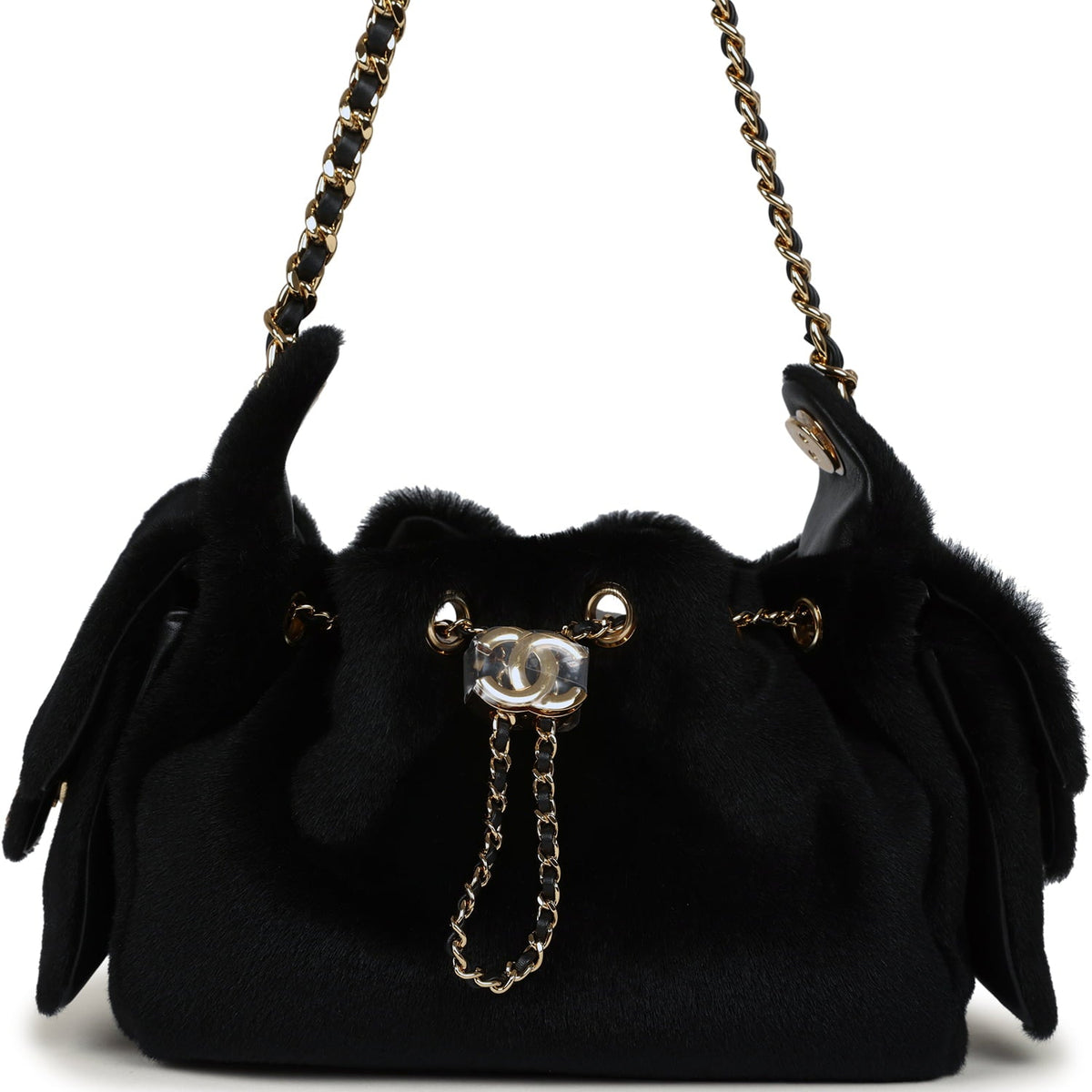 Chanel Mini 25 Hobo Bag Black Pony Hair Gold Hardware