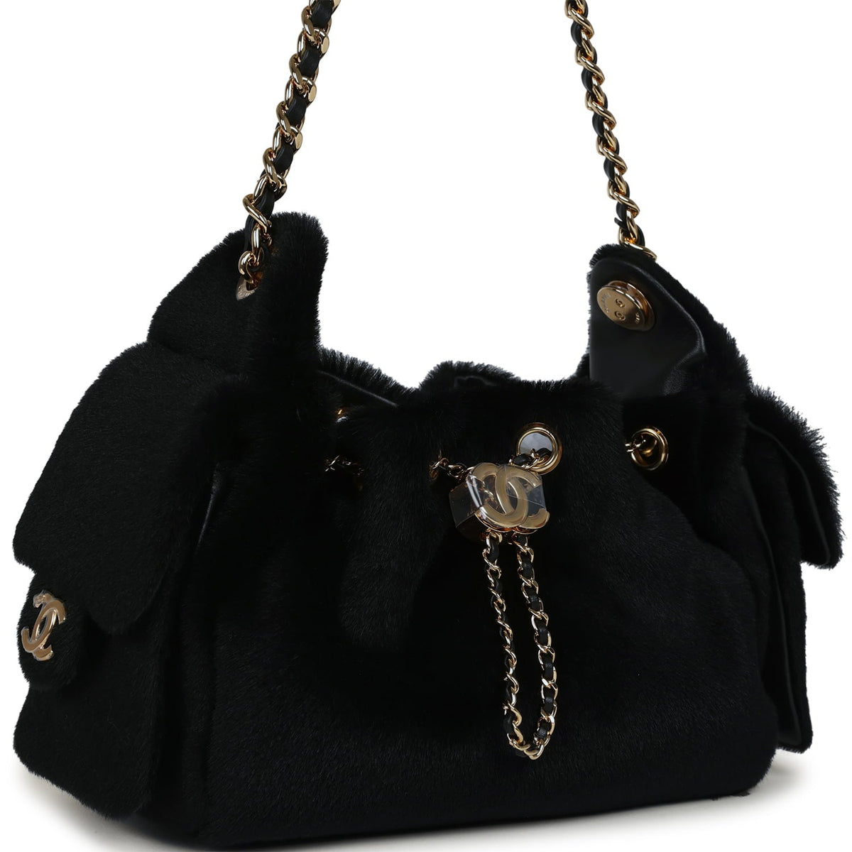 Chanel Mini 25 Hobo Bag Black Pony Hair Gold Hardware