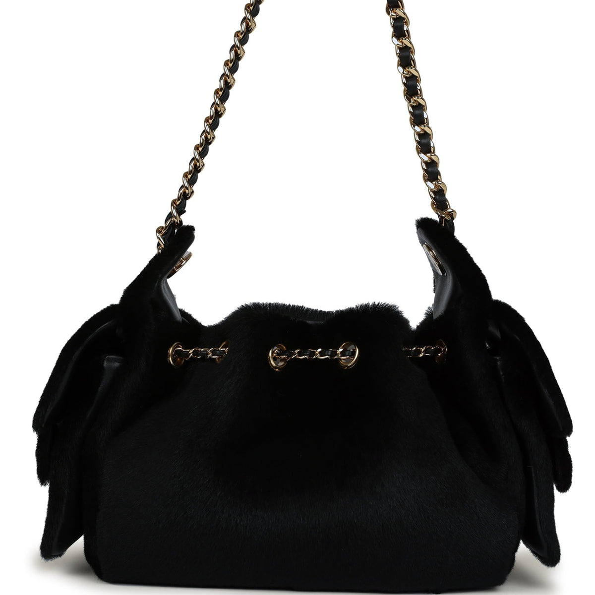 Chanel Mini 25 Hobo Bag Black Pony Hair Gold Hardware