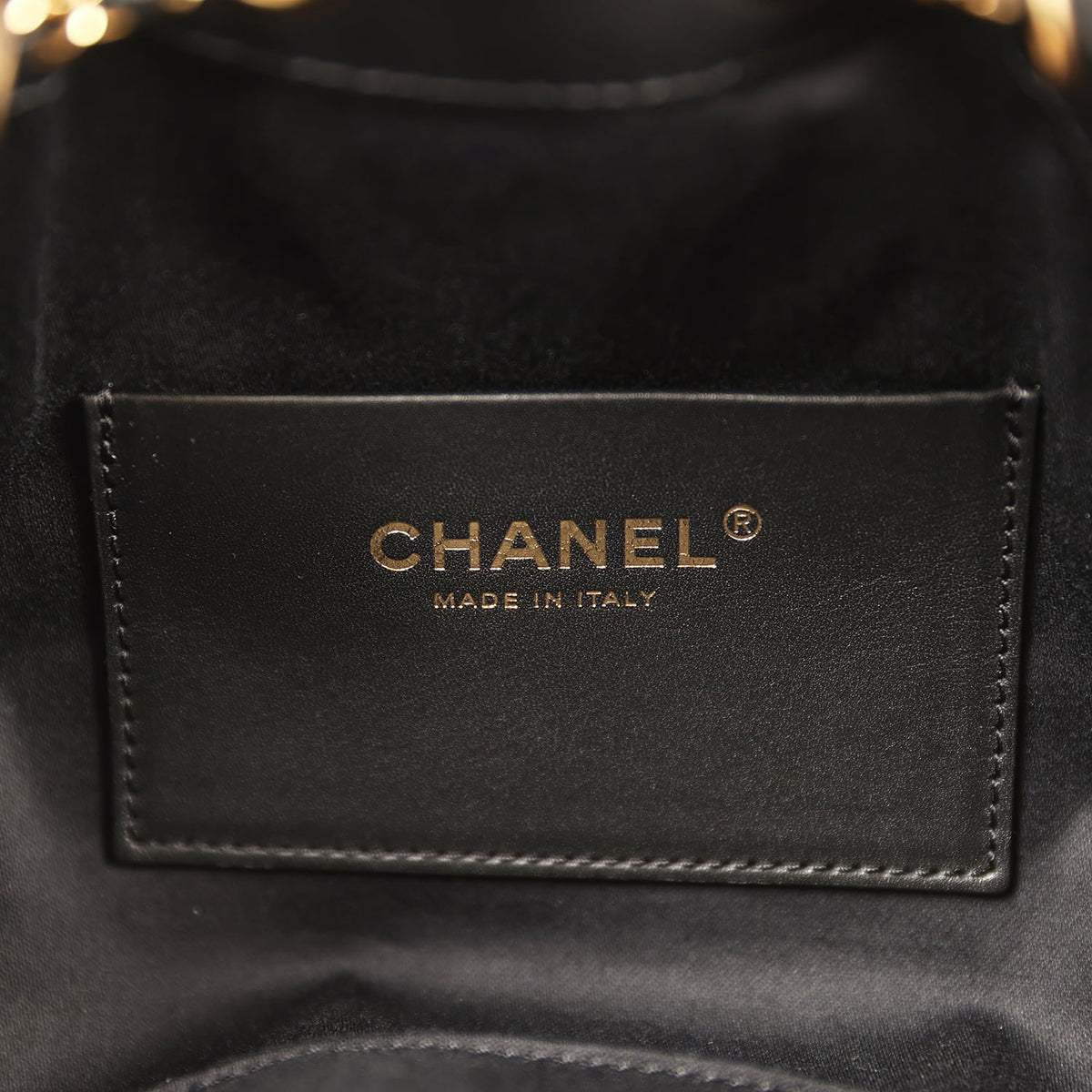 Chanel Mini 25 Hobo Bag Black Pony Hair Gold Hardware
