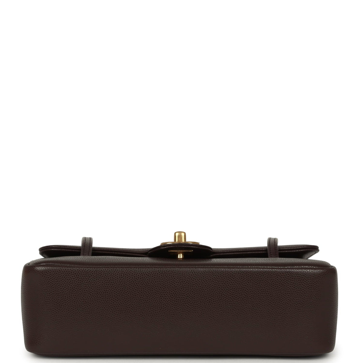 Chanel Small Preppy Coco Flap Bag Dark Brown Shiny Caviar Brushed Gold Hardware