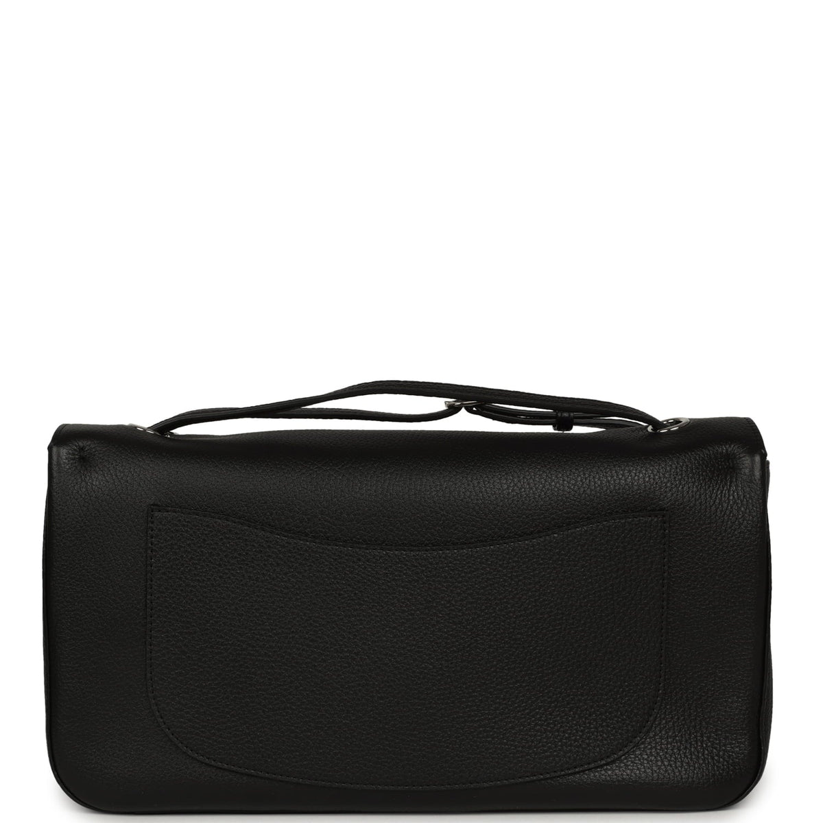 Chanel Maxi "Souplissimo" Small Flap Bag Black Grained Calfskin Silver Hardware