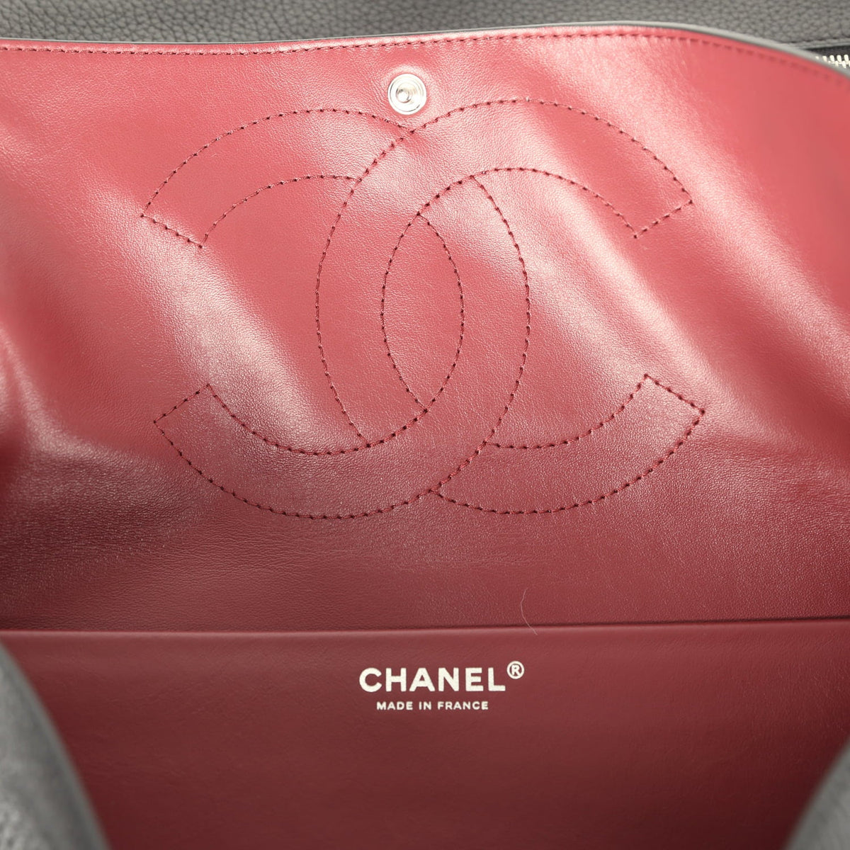Chanel Maxi "Souplissimo" Small Flap Bag Black Grained Calfskin Silver Hardware