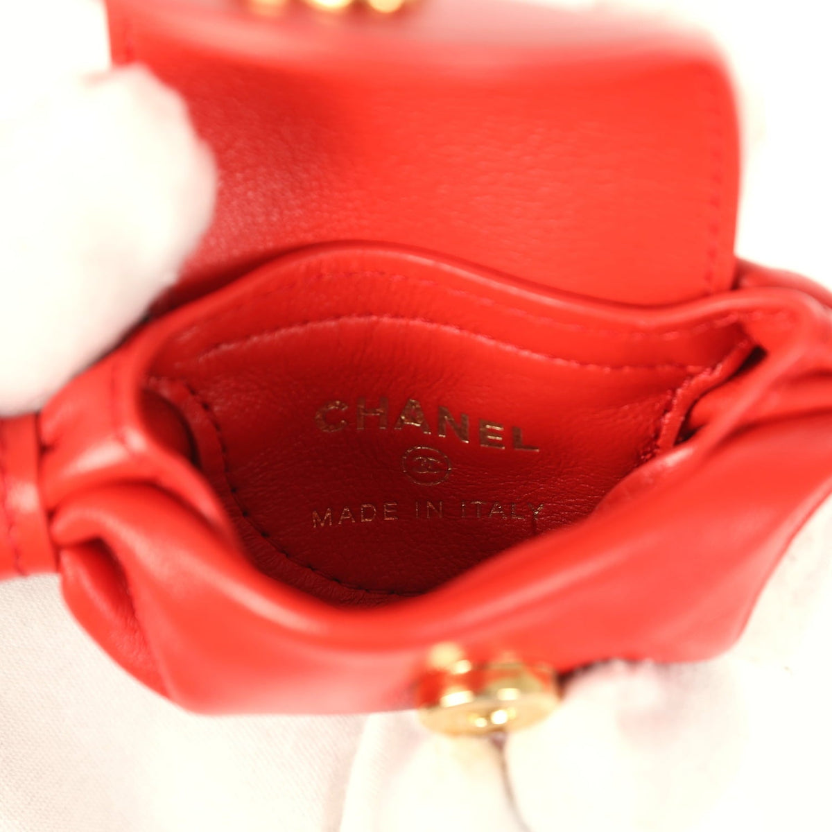 Chanel Mini Candy Bag Charm Red Lambskin Gold Hardware
