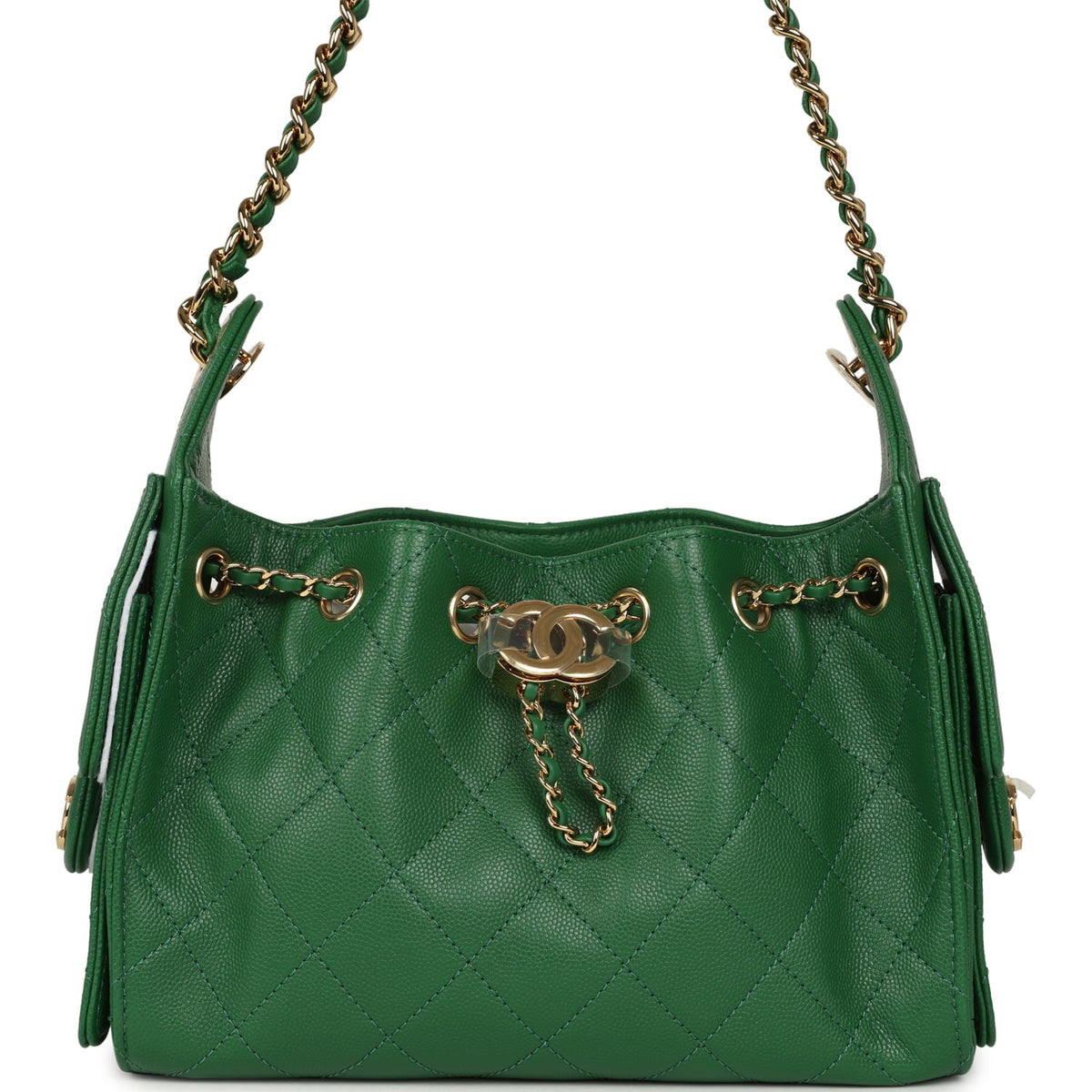 Chanel Mini 25 Hobo Bag Green Caviar Gold Hardware