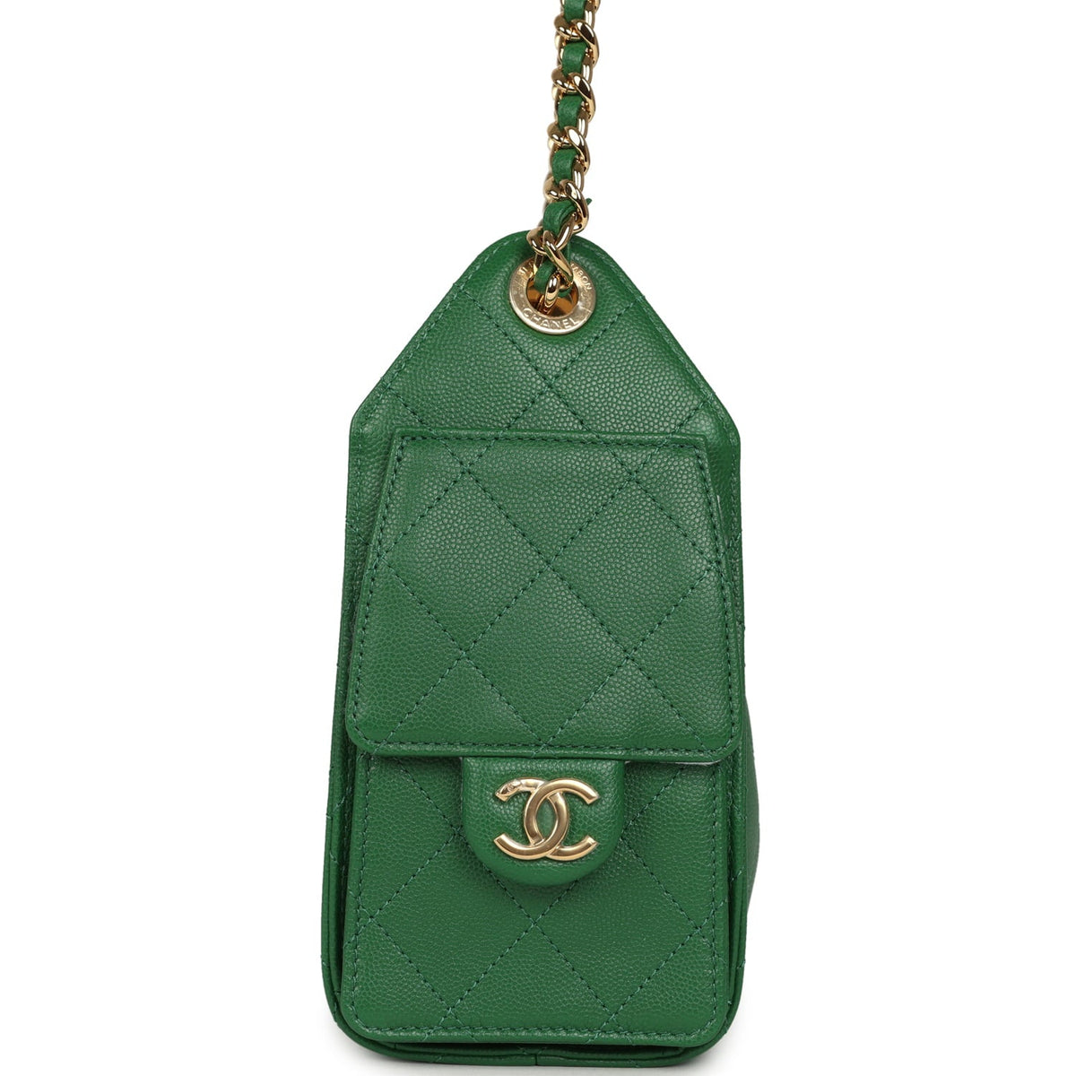 Chanel Mini 25 Hobo Bag Green Caviar Gold Hardware