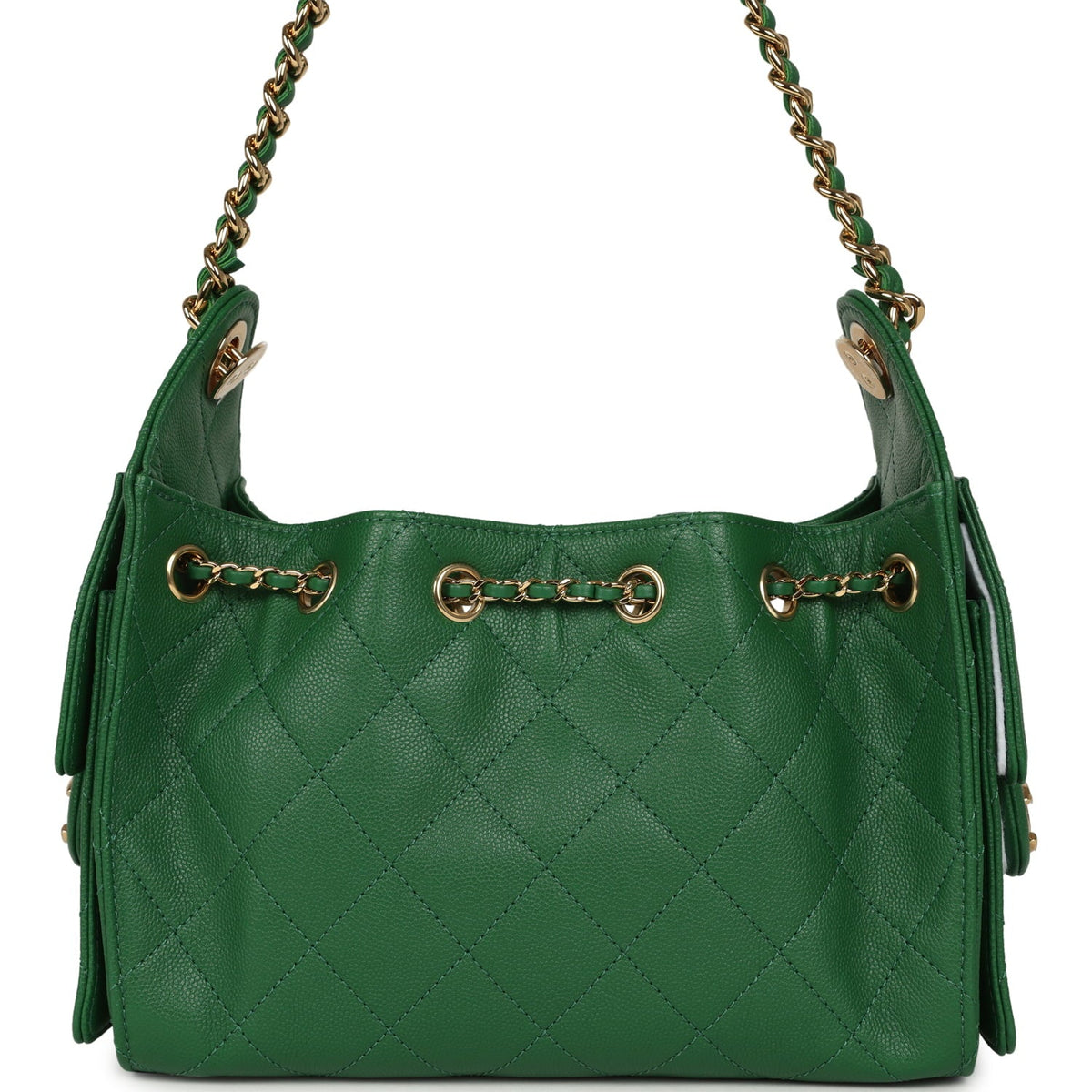 Chanel Mini 25 Hobo Bag Green Caviar Gold Hardware