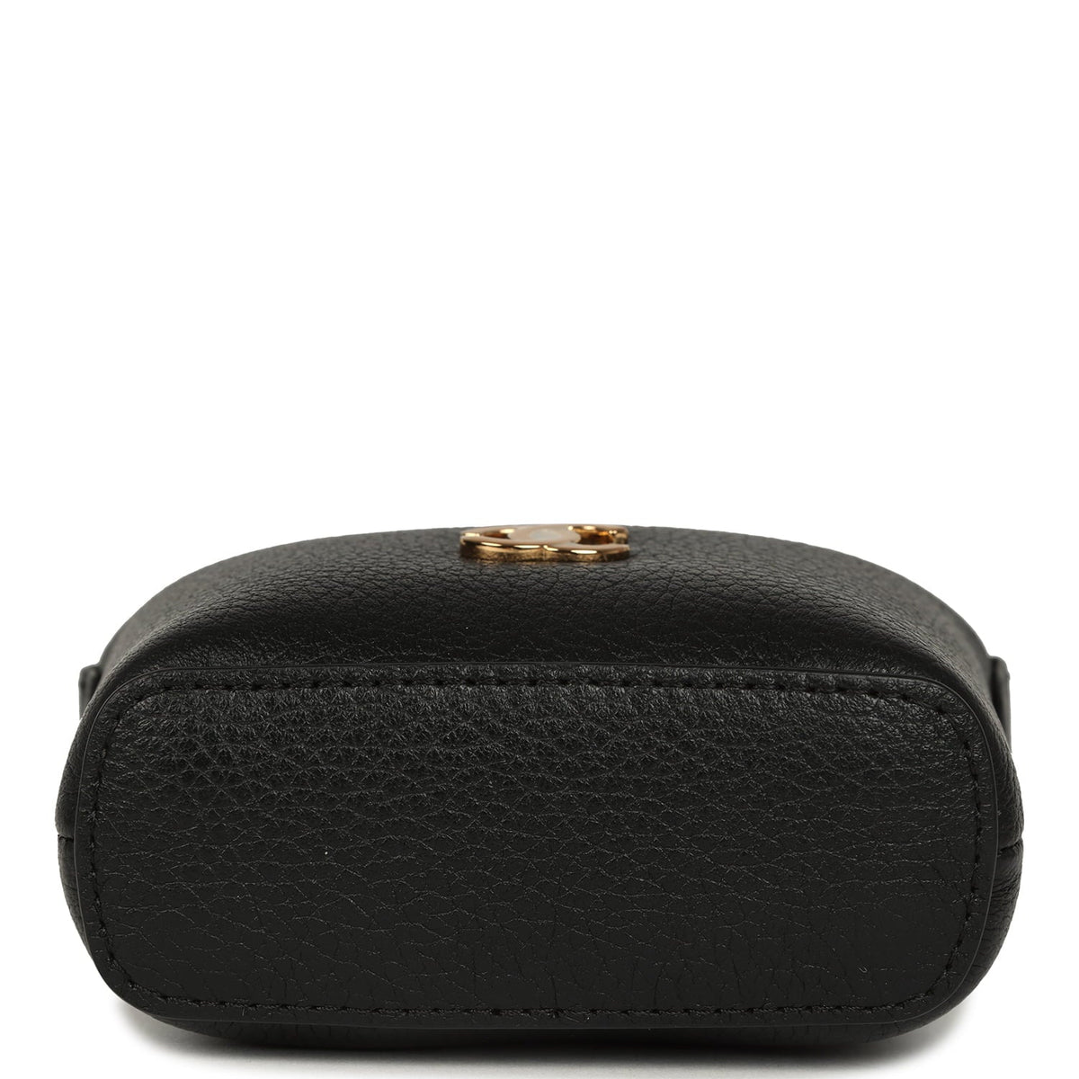 Chanel Micro Top Handle Round Hobo Pouch Black Grained Calfskin Gold Hardware