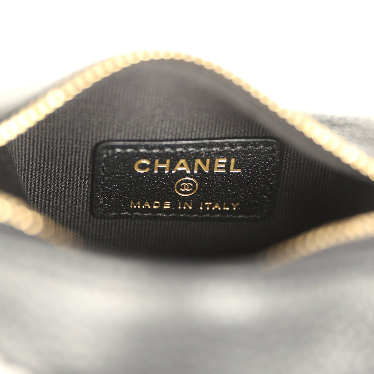 Chanel Micro Top Handle Round Hobo Pouch Black Grained Calfskin Gold Hardware
