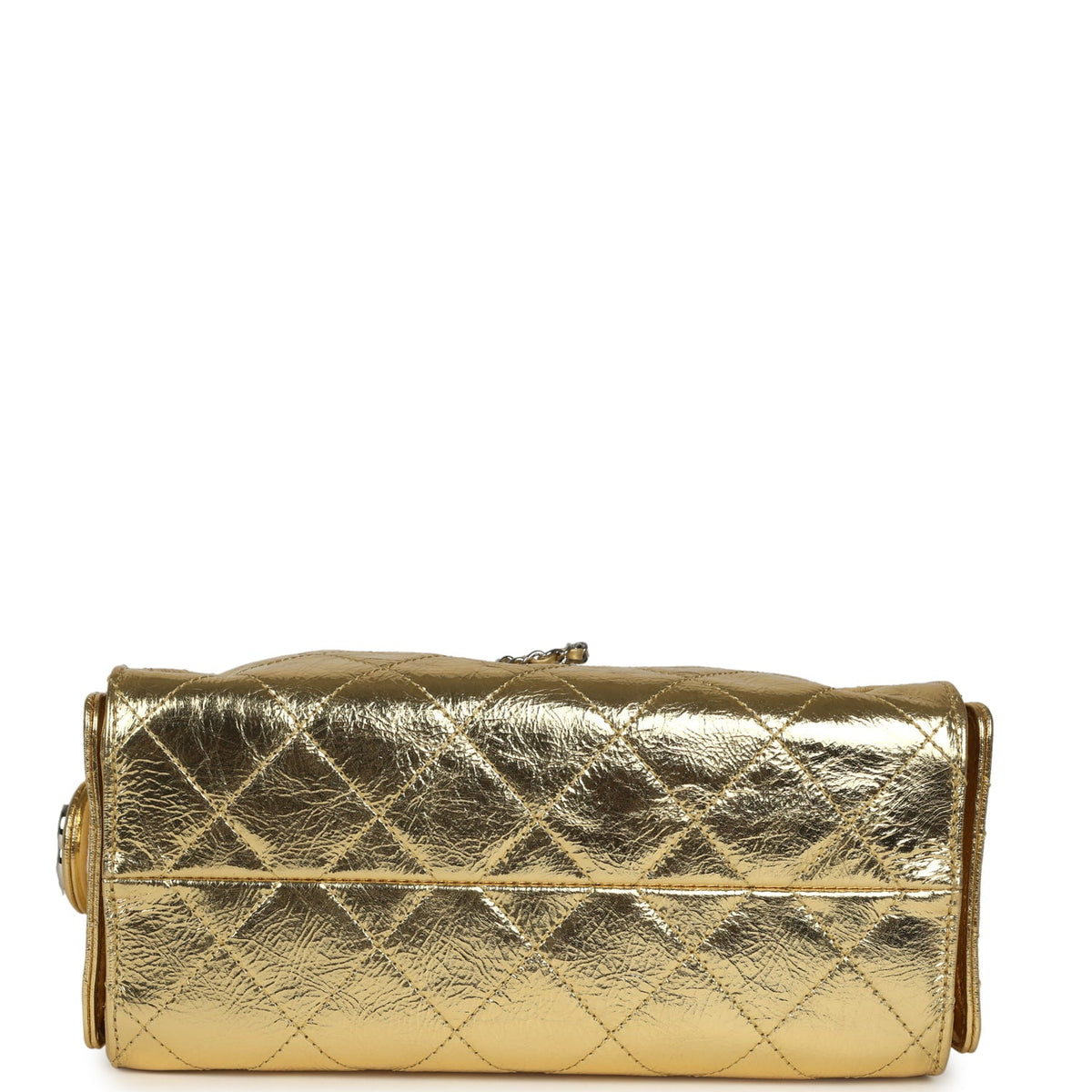 Chanel Mini 25 Hobo Bag Metallic Gold Calfskin Silver Hardware
