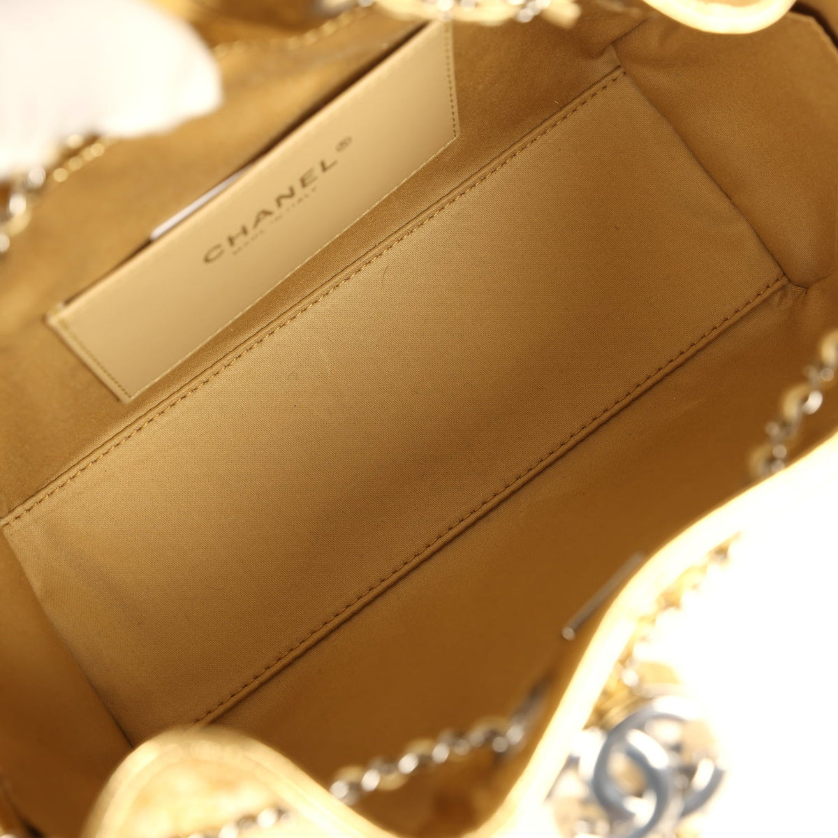 Chanel Mini 25 Hobo Bag Metallic Gold Calfskin Silver Hardware