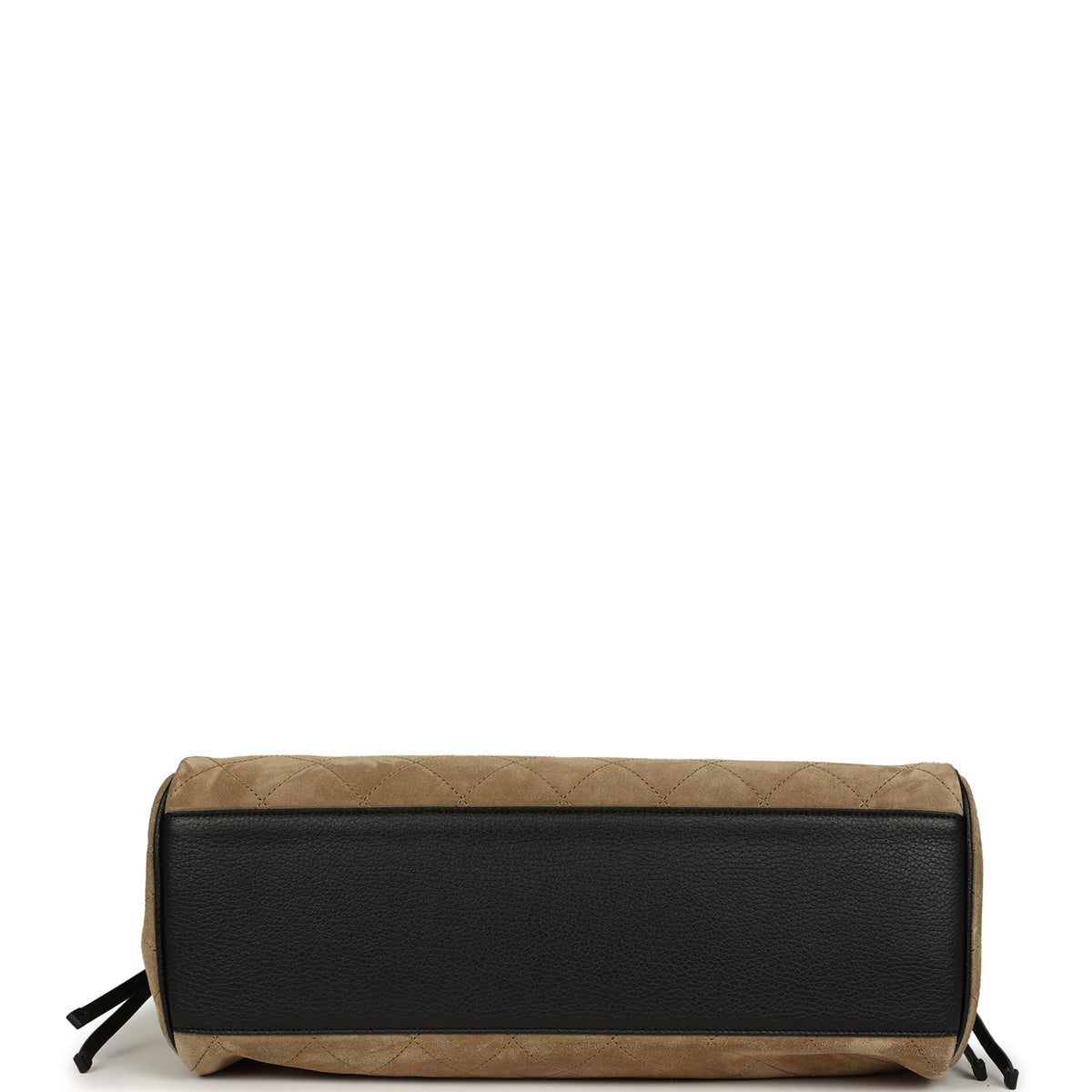 Chanel Large "Urban Essential" East West Shopping Tote Black Grained Calfskin and Beige Suede Gold Hardware
