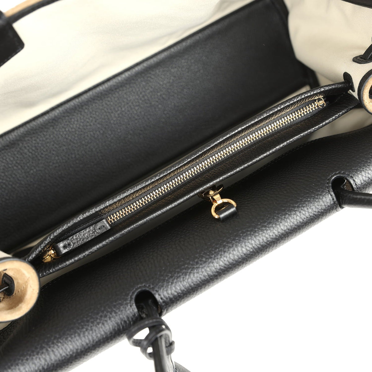 Chanel Large "Urban Essential" East West Shopping Tote Black Grained Calfskin and Beige Suede Gold Hardware