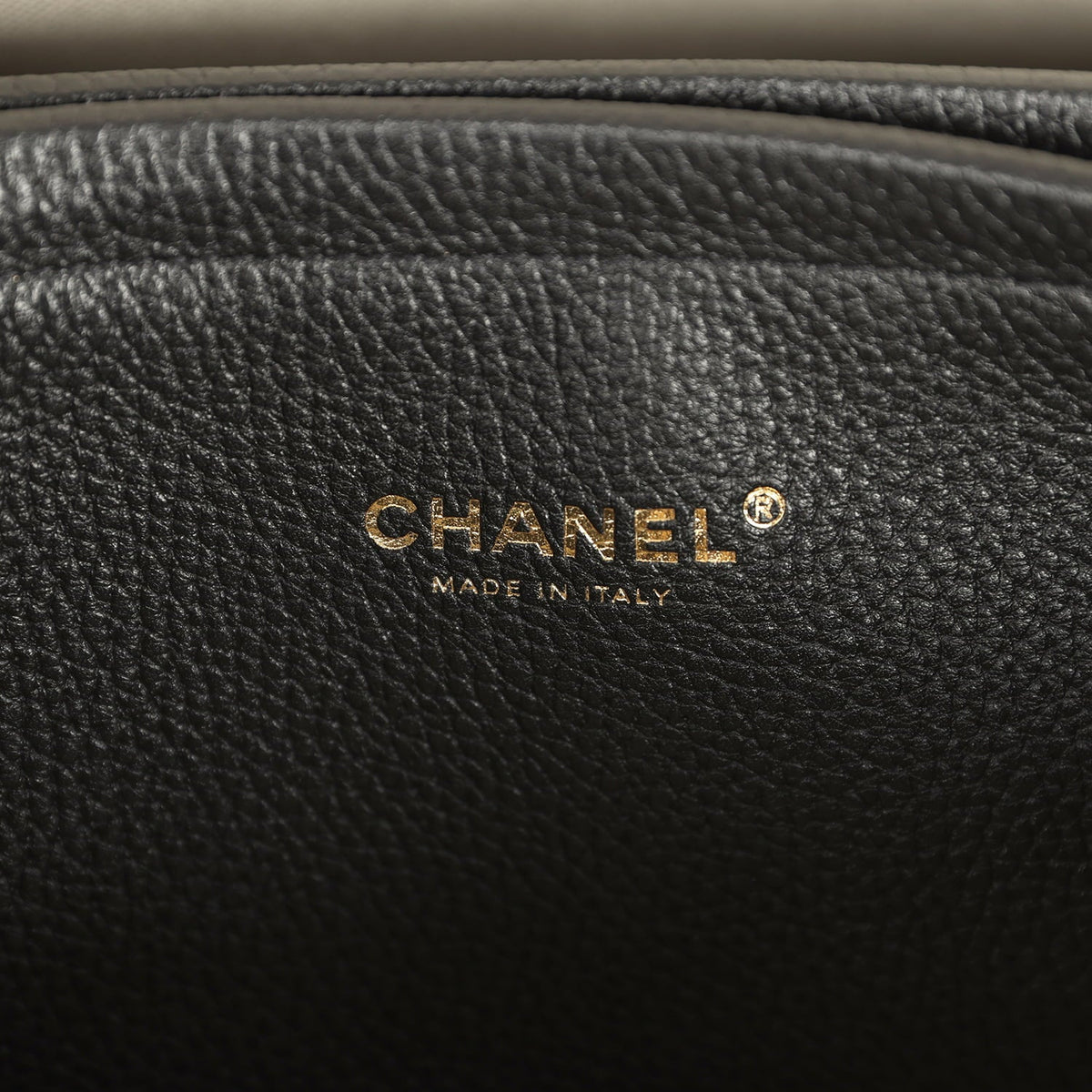 Chanel Large "Urban Essential" East West Shopping Tote Black Grained Calfskin and Beige Suede Gold Hardware