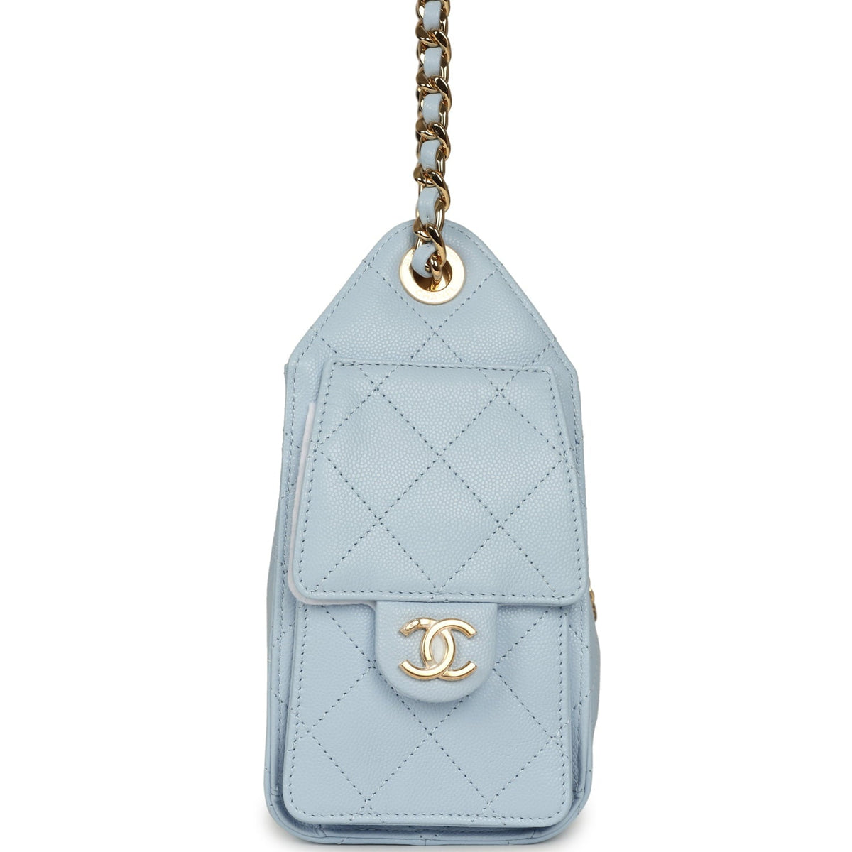 Chanel Mini 25 Hobo Bag Light Blue Caviar Gold Hardware