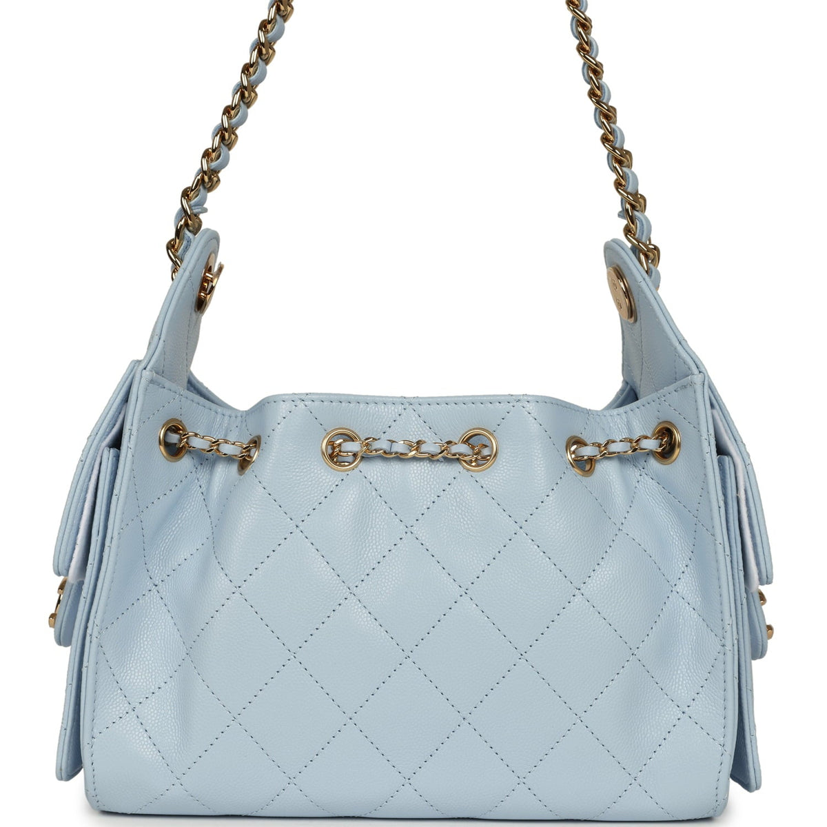 Chanel Mini 25 Hobo Bag Light Blue Caviar Gold Hardware