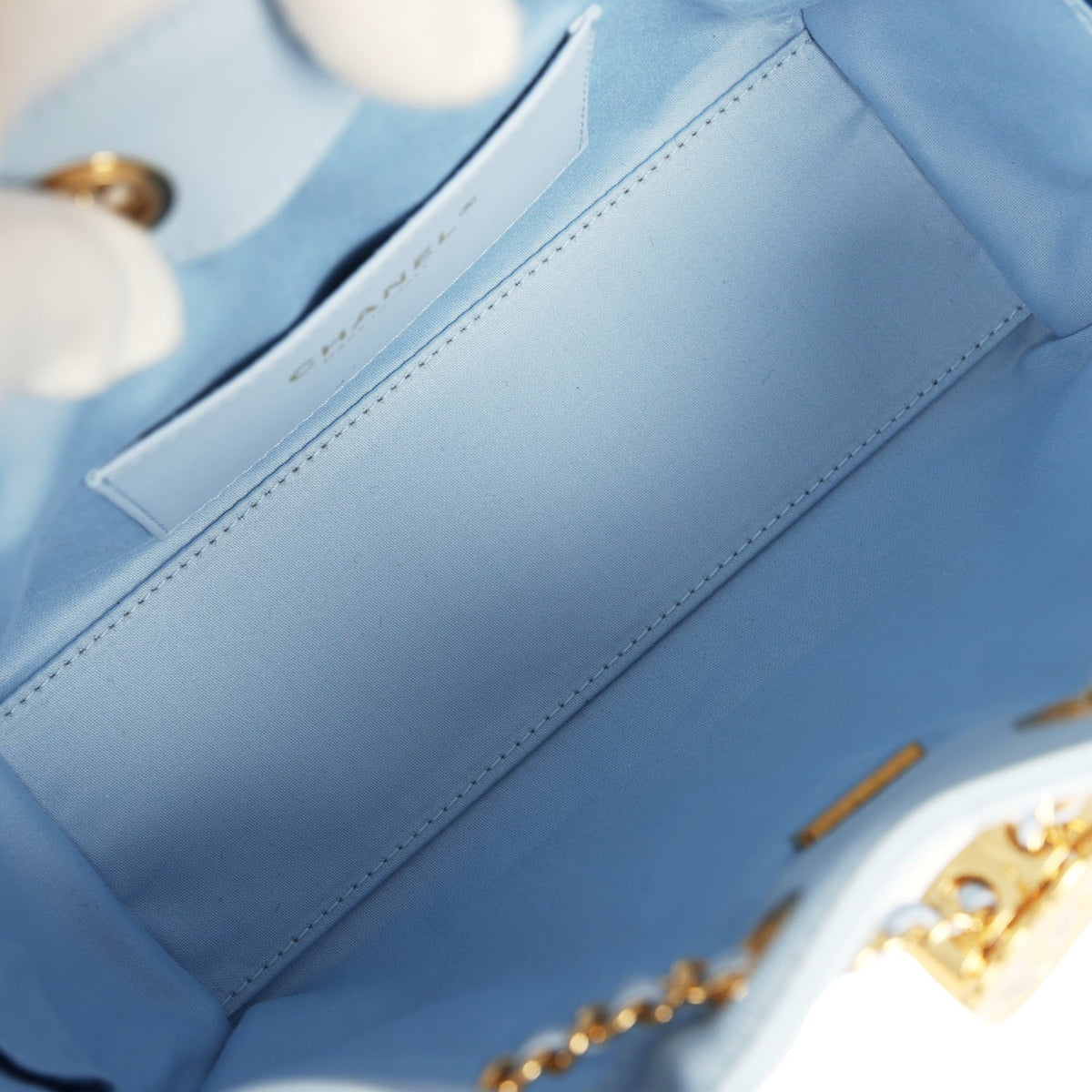 Chanel Mini 25 Hobo Bag Light Blue Caviar Gold Hardware