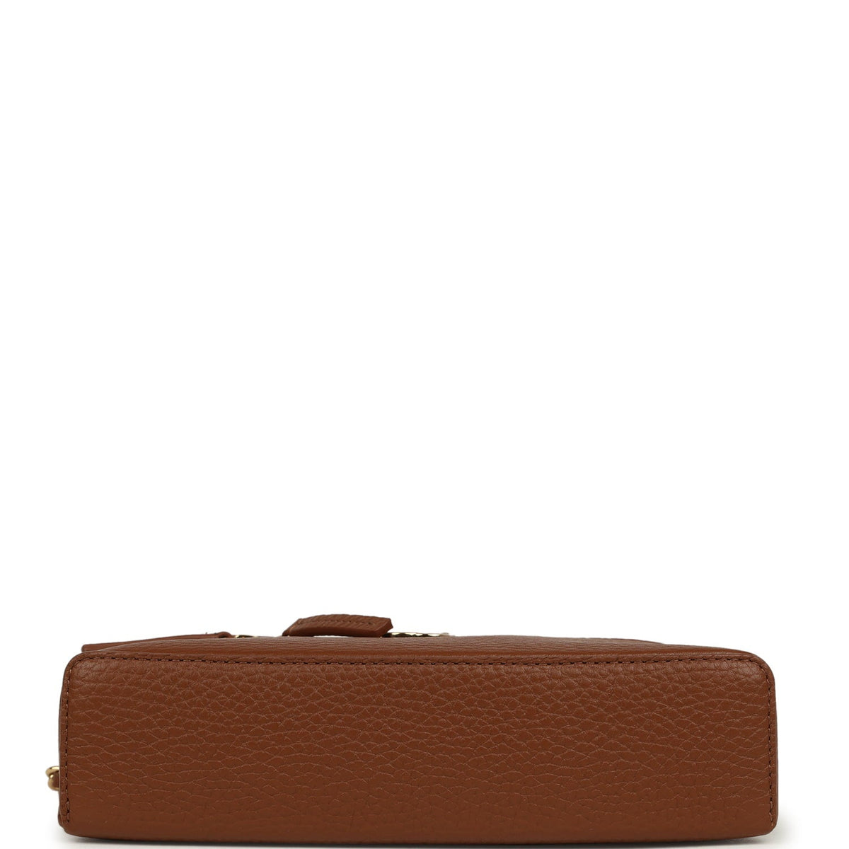 Chanel "Supple" Top Handle Long Vanity Case with Chain Camel Grained Calfskin Gold Hardware