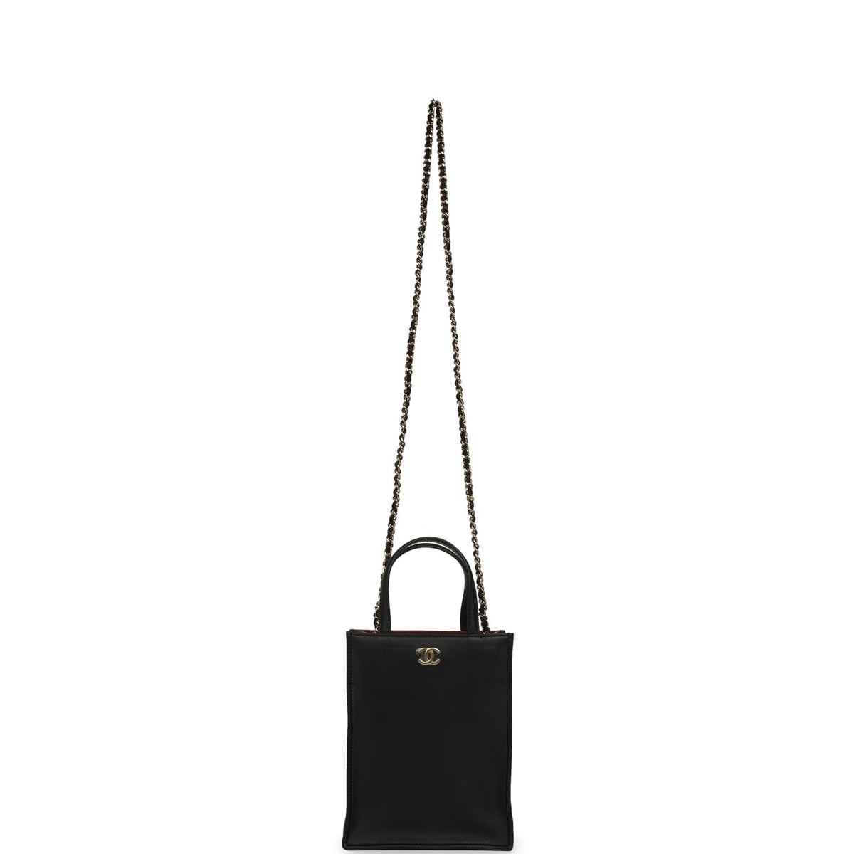 Chanel Mini "Grocery Bag" with Chain Black Calfskin Gold Hardware