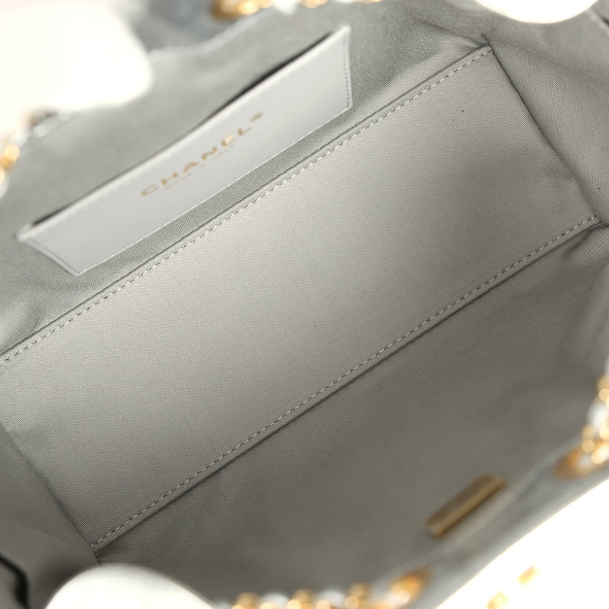 Chanel Mini 25 Hobo Bag Metallic Silver Caviar Gold Hardware
