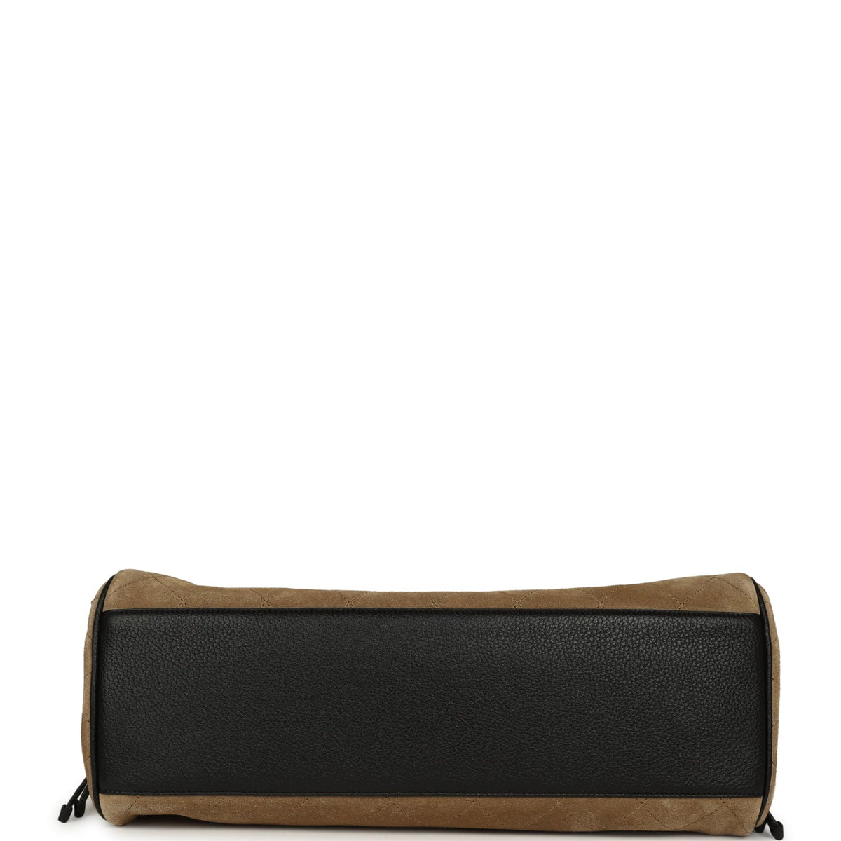 Chanel Large "Urban Essential" East West Shopping Tote Black Grained Calfskin and Beige Suede Gold Hardware