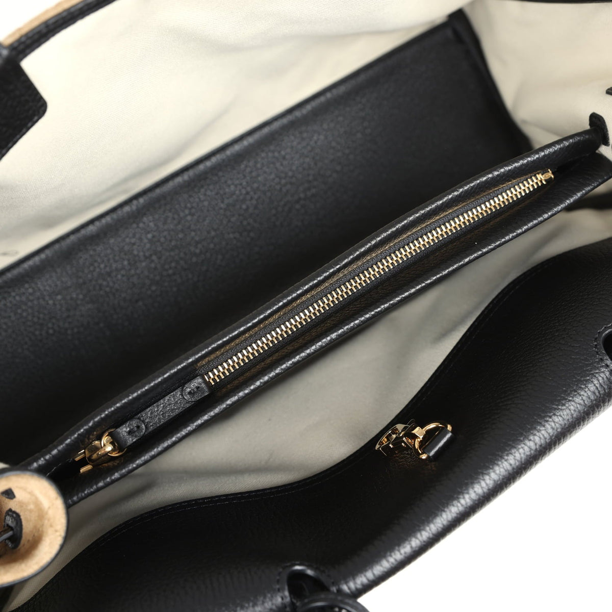 Chanel Large "Urban Essential" East West Shopping Tote Black Grained Calfskin and Beige Suede Gold Hardware