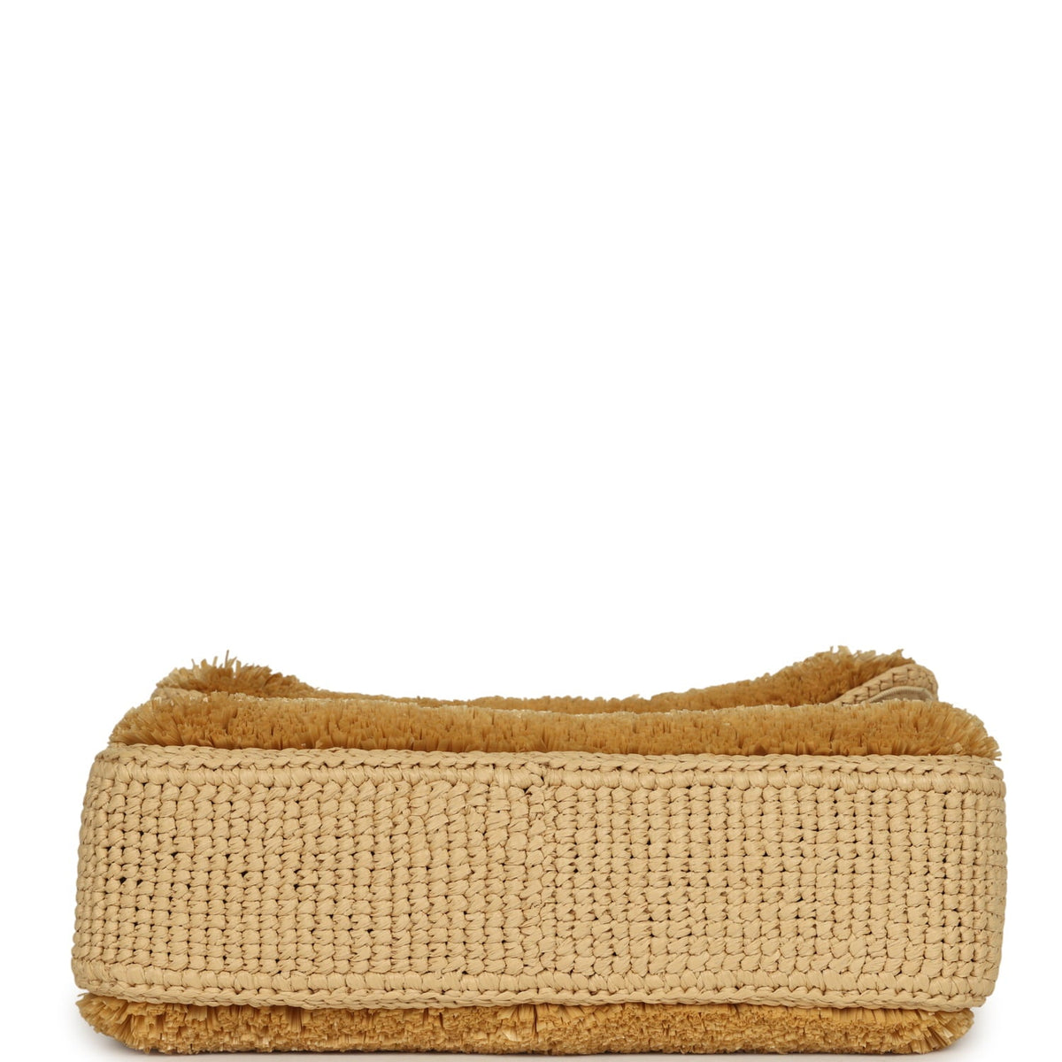 Chanel Medium "Fluffy Raffia" Flap Bag Beige Raffia Gold Hardware