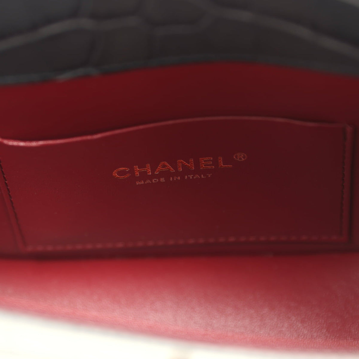 Chanel Mini Top Handle "Turn Around" Flap Dark Grey Croc Embossed Calfskin Gold Hardware