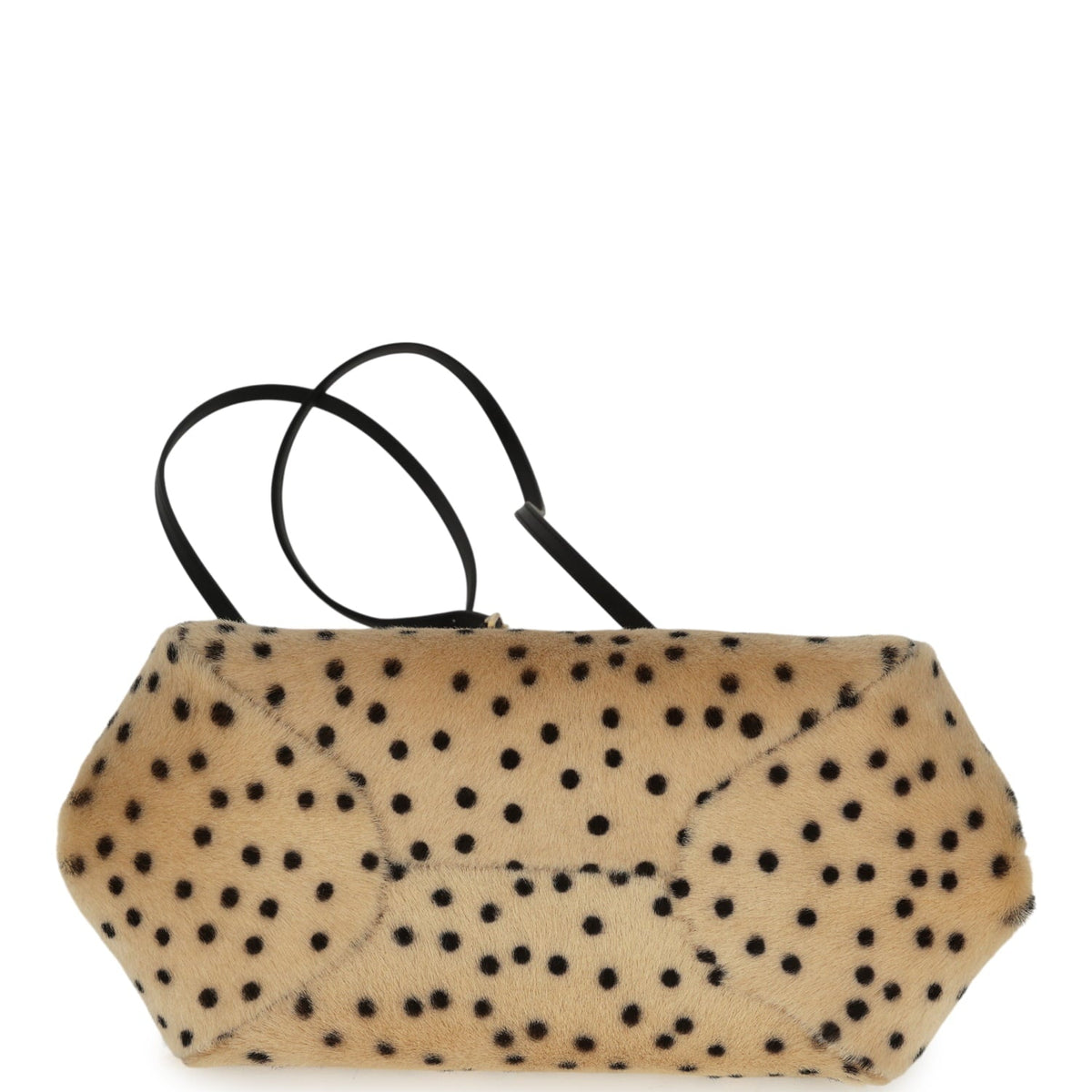 Chanel Cheetah Print Clutch with Leather Straps Light Beige Calf Hair, Black Leather Gold Hardware