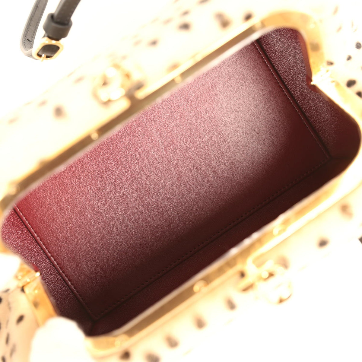 Chanel Cheetah Print Clutch with Leather Straps Light Beige Calf Hair, Black Leather Gold Hardware