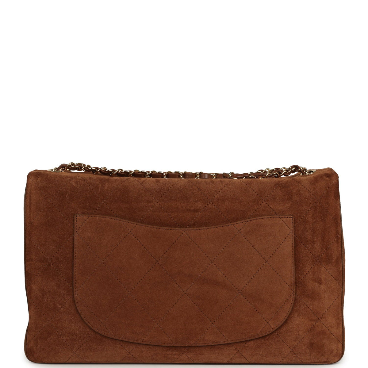 Chanel Maxi "Souplissimo" Large Flap Bag Camel Suede Gold Hardware