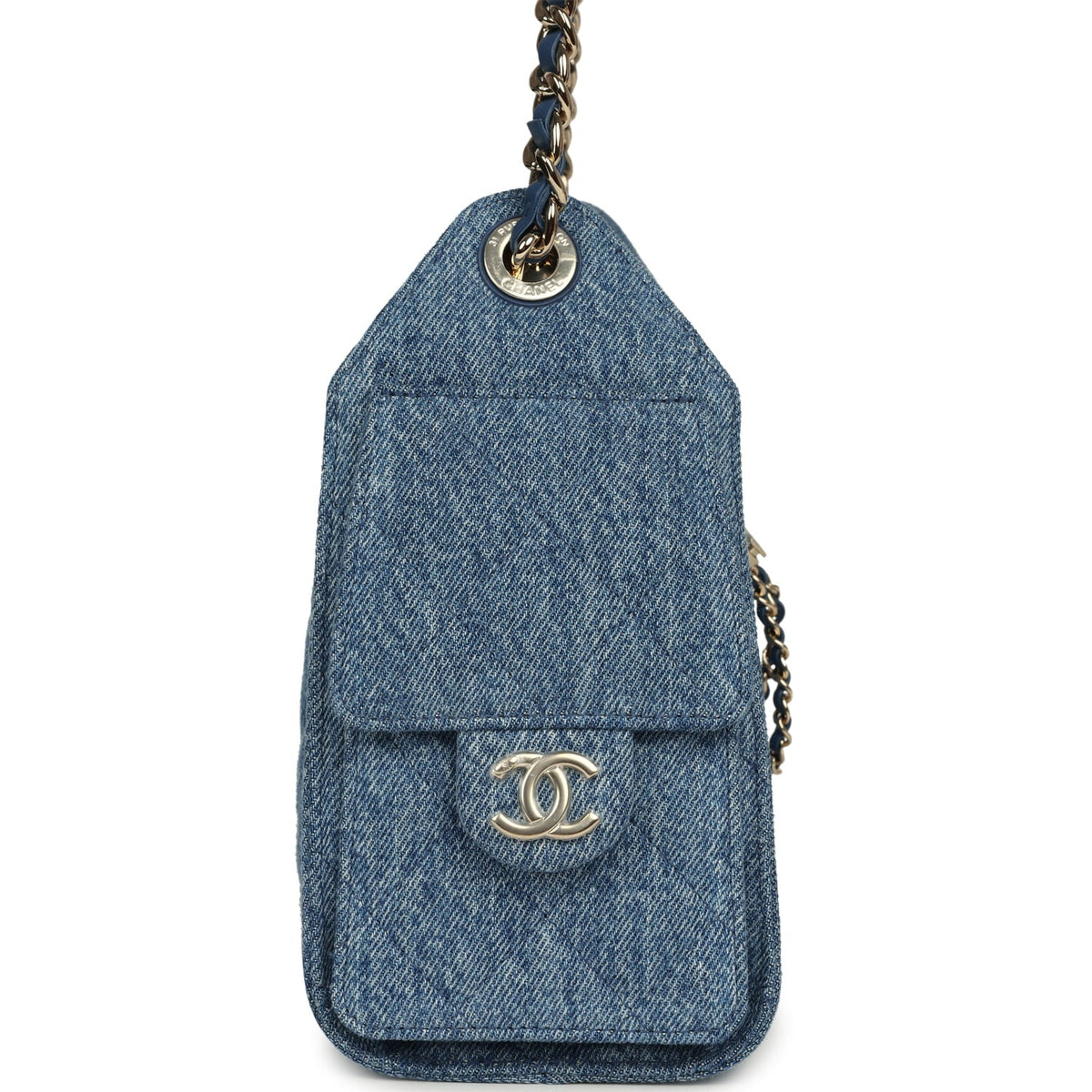 Chanel Mini 25 Hobo Bag Blue Washed Denim Light Gold Hardware