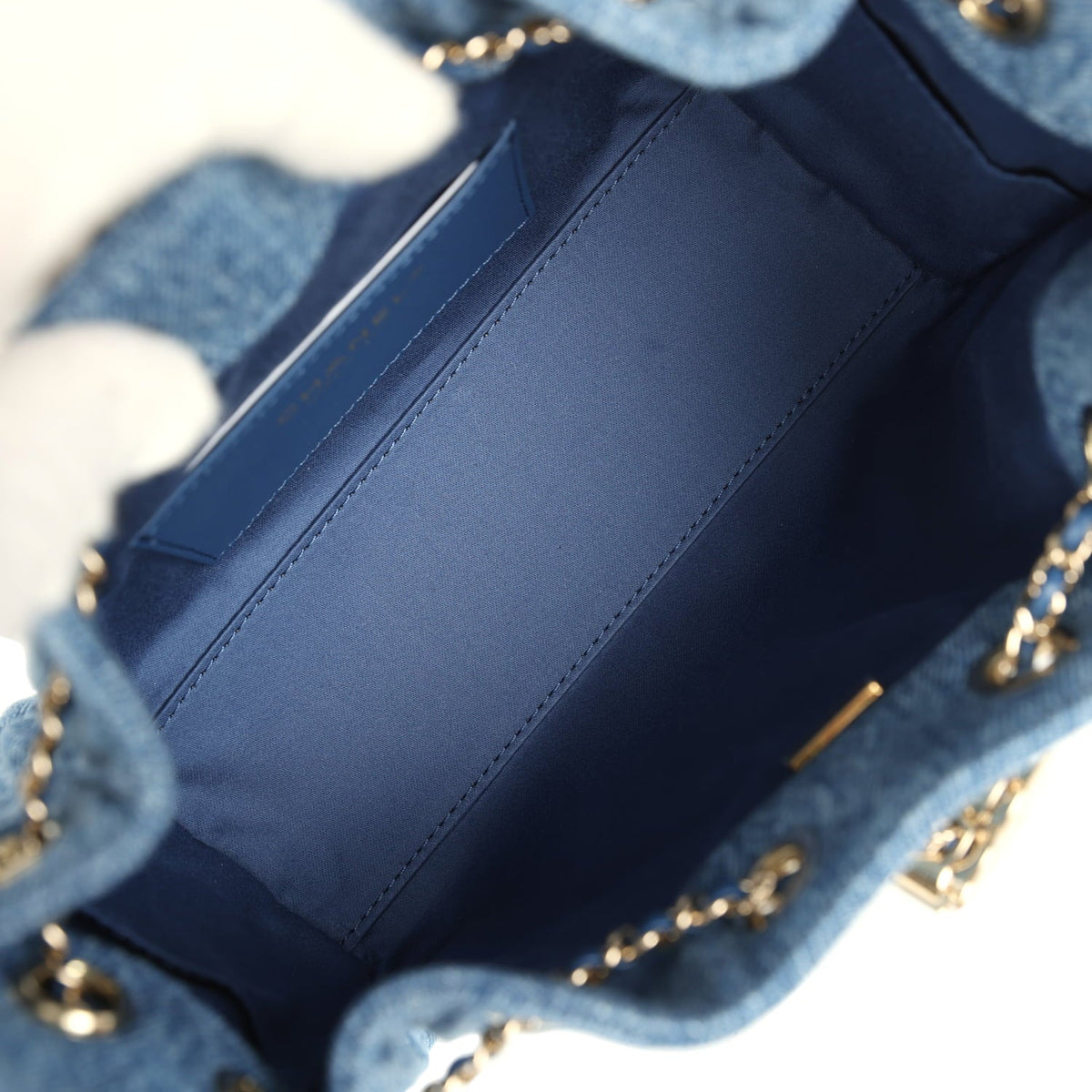 Chanel Mini 25 Hobo Bag Blue Washed Denim Light Gold Hardware