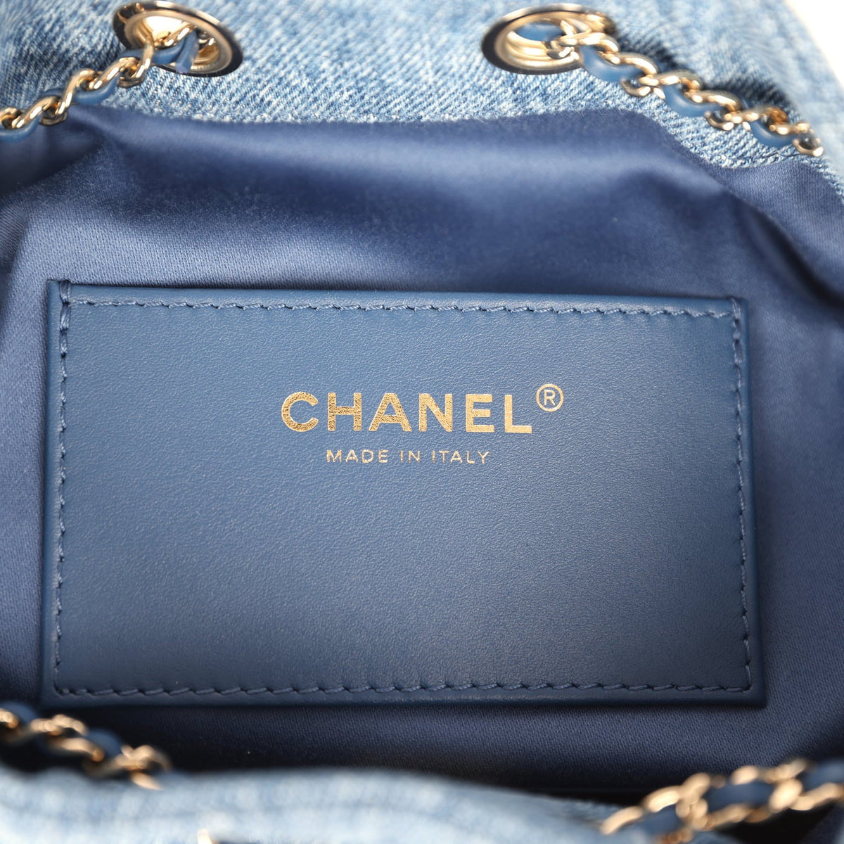 Chanel Mini 25 Hobo Bag Blue Washed Denim Light Gold Hardware