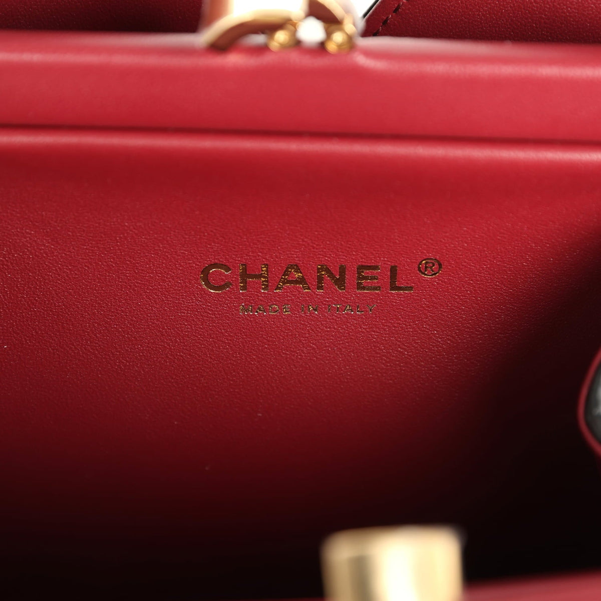 Chanel Small Chic Lady Shopping Bag Black, Burgundy Calfskin Gold Hardware