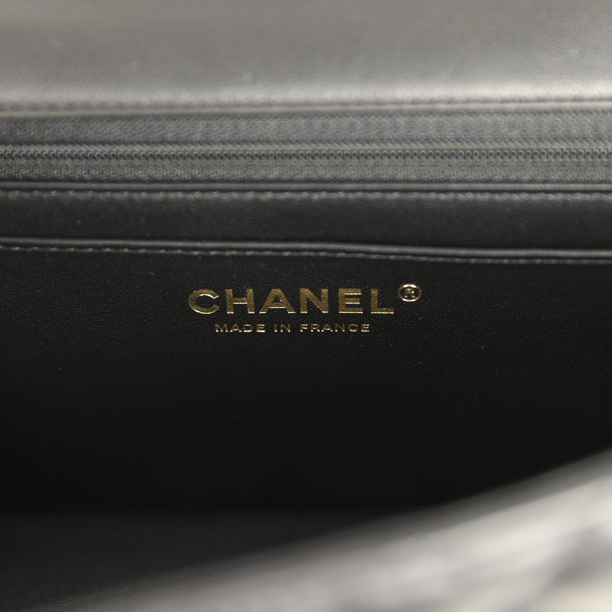 Chanel Classic Top Handle Long Flap Bag Black Lambskin Light Gold Hardware