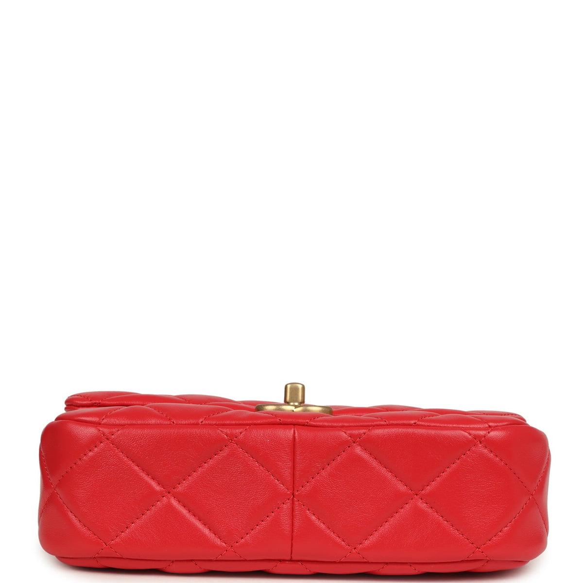 Chanel Small Flap Bag Red Lambskin Red Enamel Antique Gold Hardware