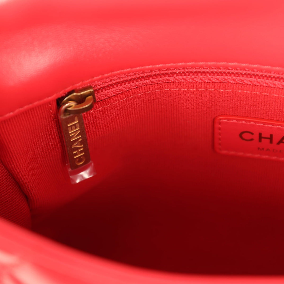 Chanel Small Flap Bag Red Lambskin Red Enamel Antique Gold Hardware