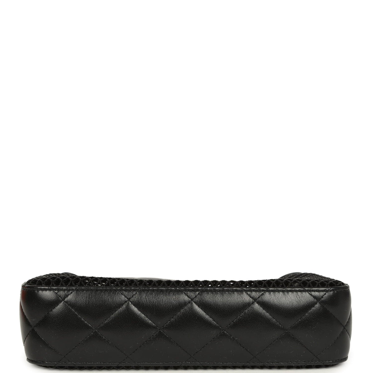 Chanel Clutch with Chain Black Mesh, Shiny Lambskin Gold Hardware