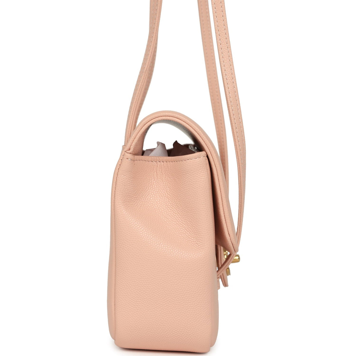 Chanel Small Preppy Coco Flap Bag Light Pink Shiny Caviar Brushed Gold Hardware