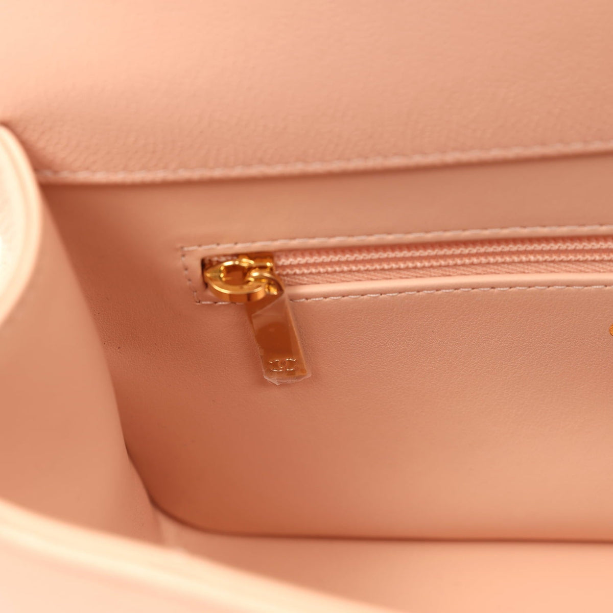 Chanel Small Preppy Coco Flap Bag Light Pink Shiny Caviar Brushed Gold Hardware