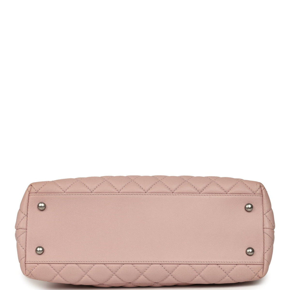 Pre-owned Chanel Medium Coco Handle Flap Bag Blush Caviar Aged Ruthenium Hardware
