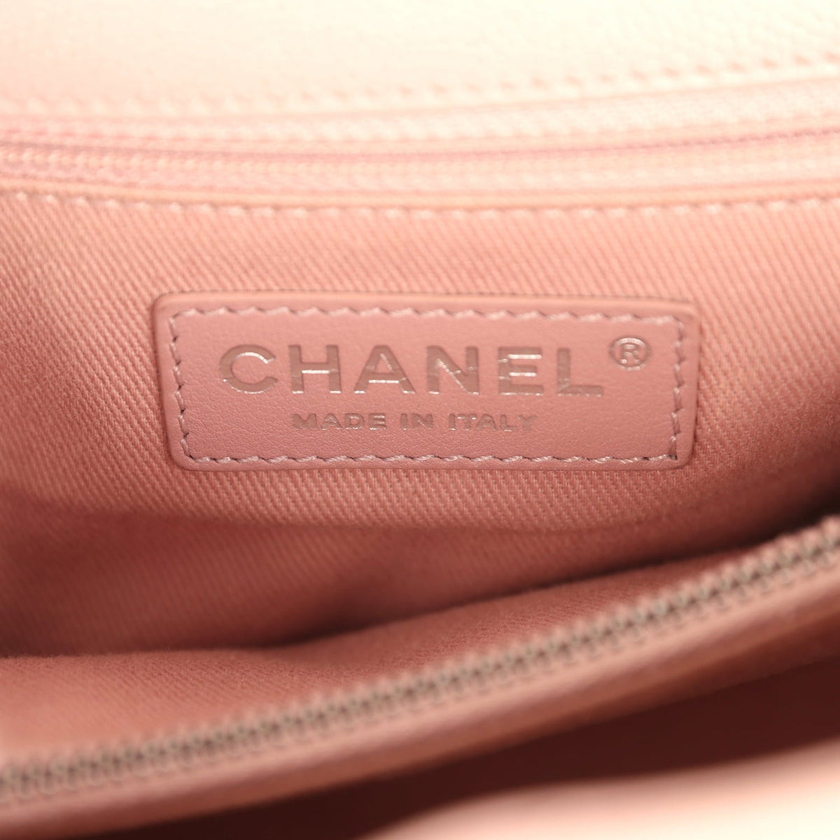 Pre-owned Chanel Medium Coco Handle Flap Bag Blush Caviar Aged Ruthenium Hardware