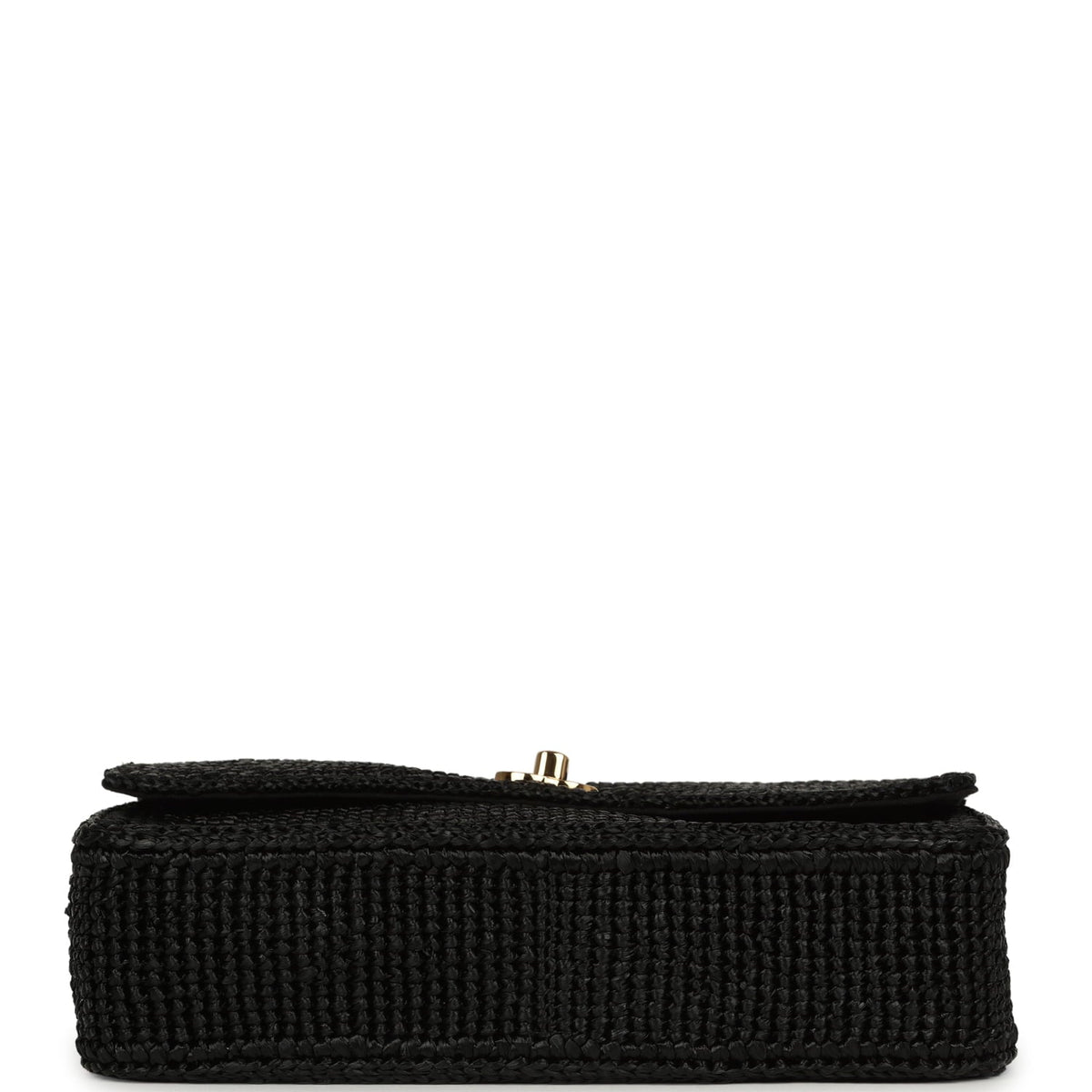 Chanel Small Flap Bag Black Braided Raffia Gold Hardware