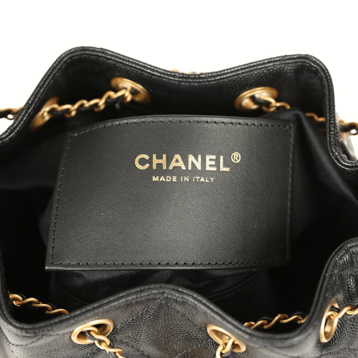 Pre-owned Chanel Mini 25 Hobo Bag Black Caviar Antique Gold Hardware